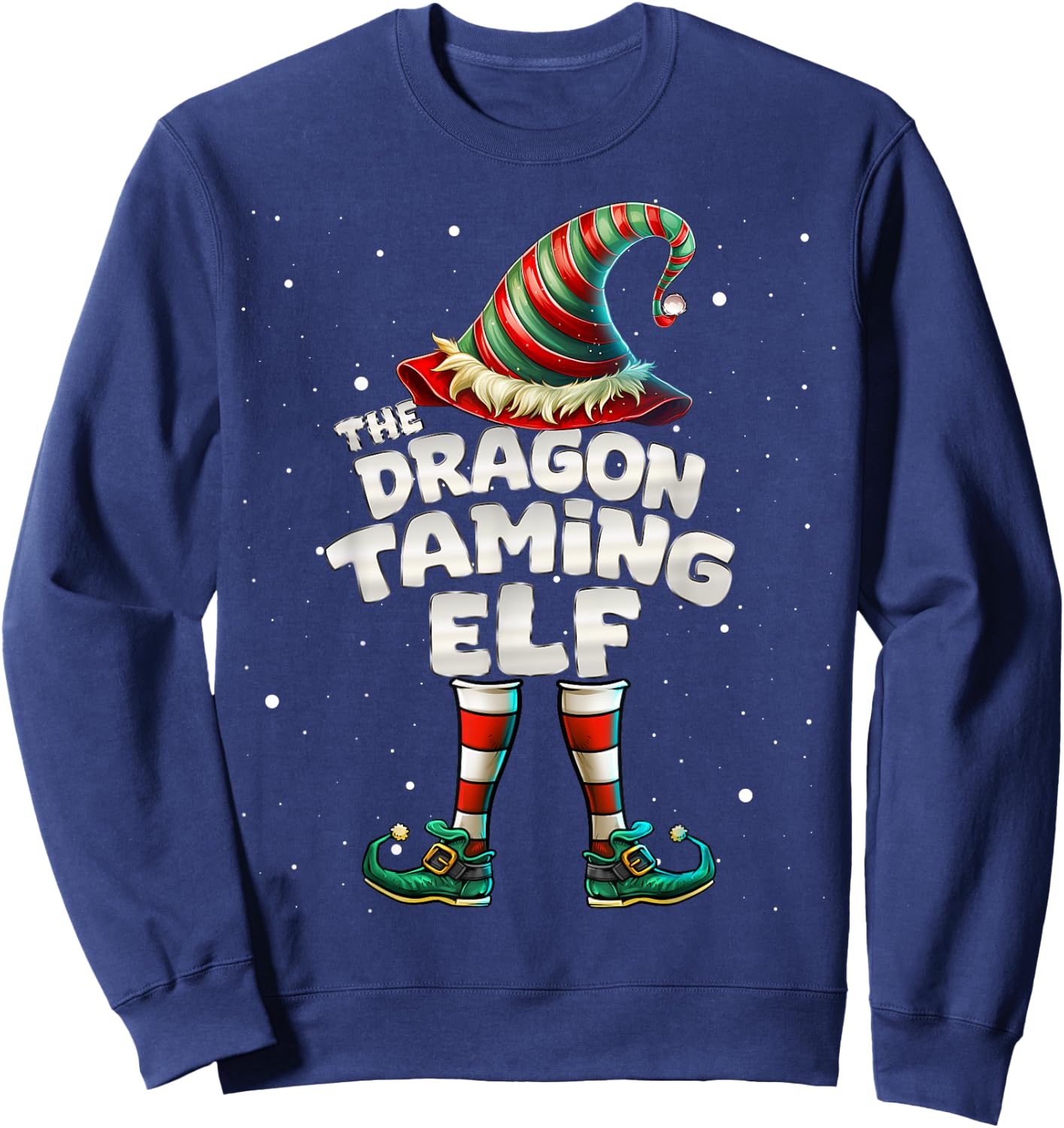 The Dragon Taming Elf Family Matching Group Christmas Sweatshirt - Sweatshirt | Navy