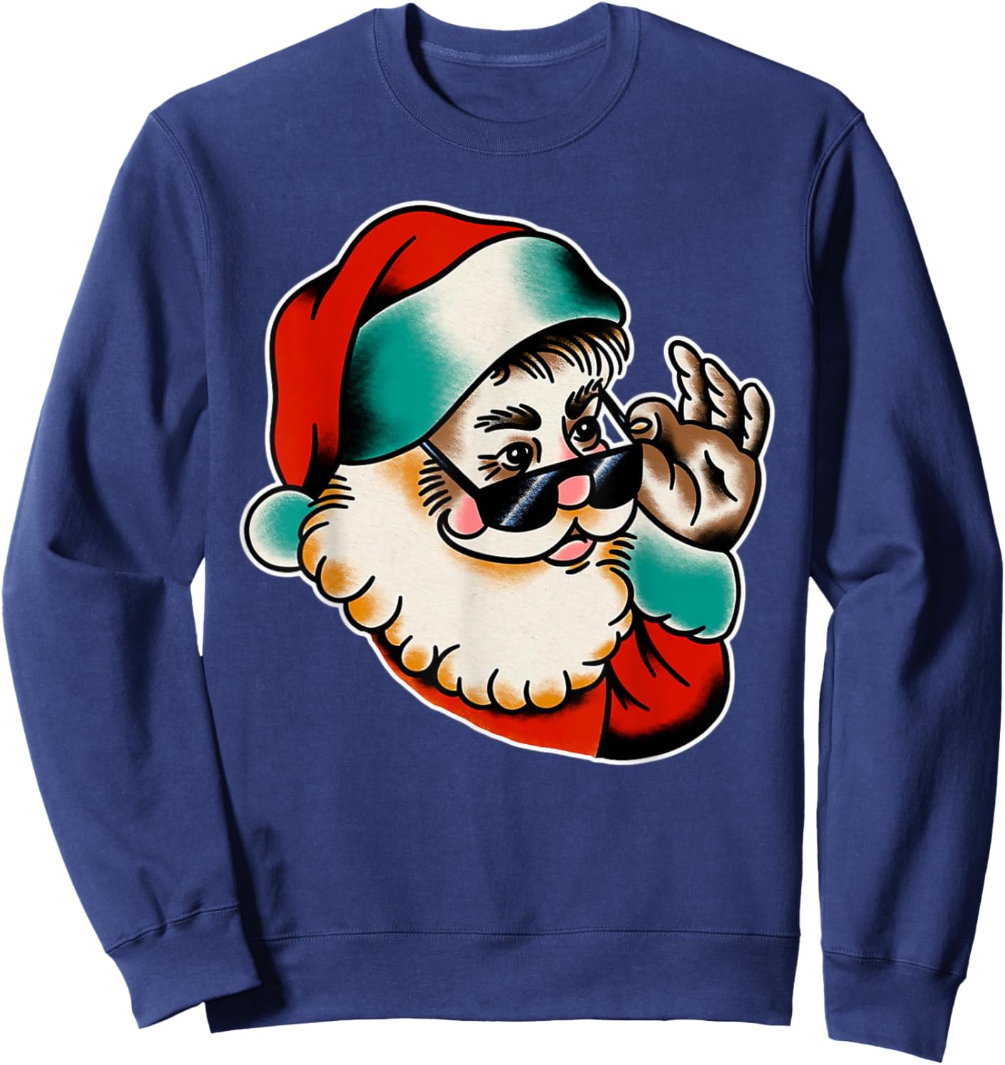 Cool Santa Claus Christmas Sweatshirt - Sweatshirt | Navy