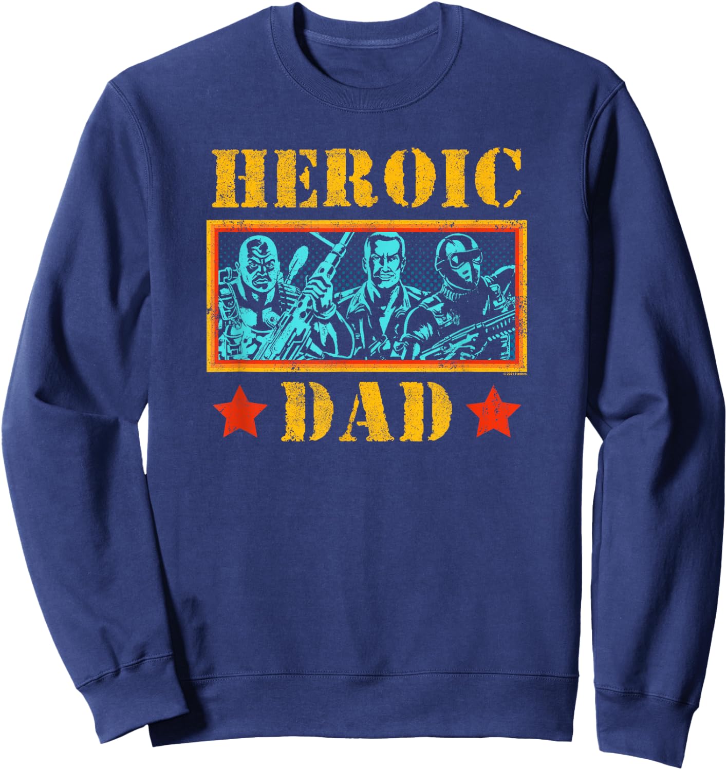 G.I. Joe Father's Day Heroic Dad Vintage Army Stamp Logo Sweatshirt - Sweatshirt | Navy