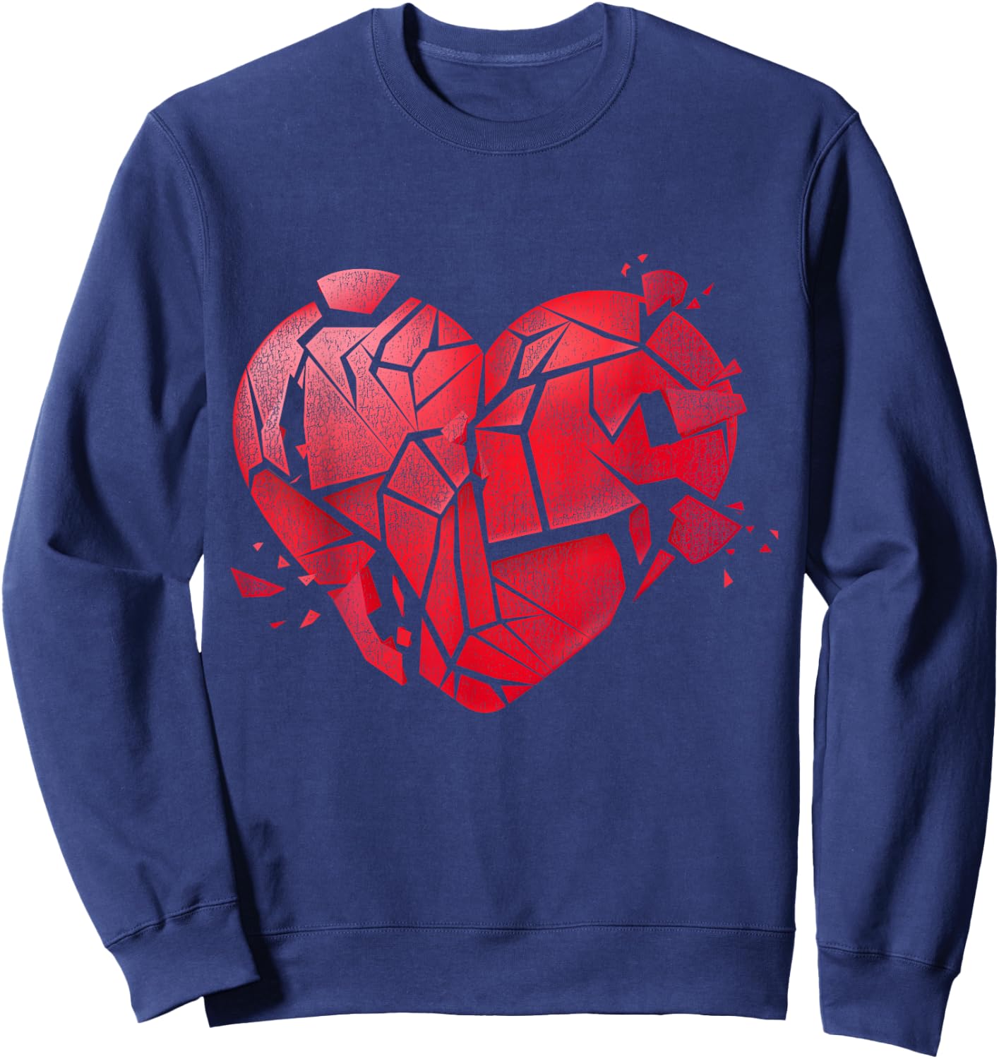 Broken Heart Anti Valentines Day Sweatshirt - Sweatshirt | Navy