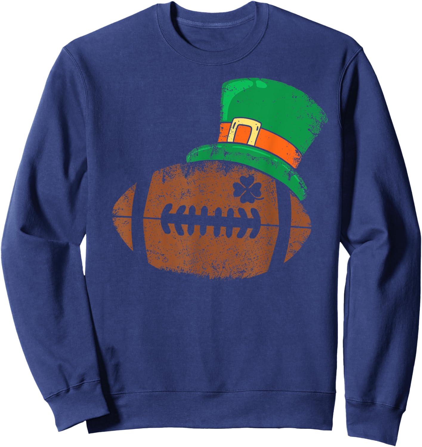 Football St Patricks Day Shamrock Sports Sweatshirt - Sweatshirt | Navy