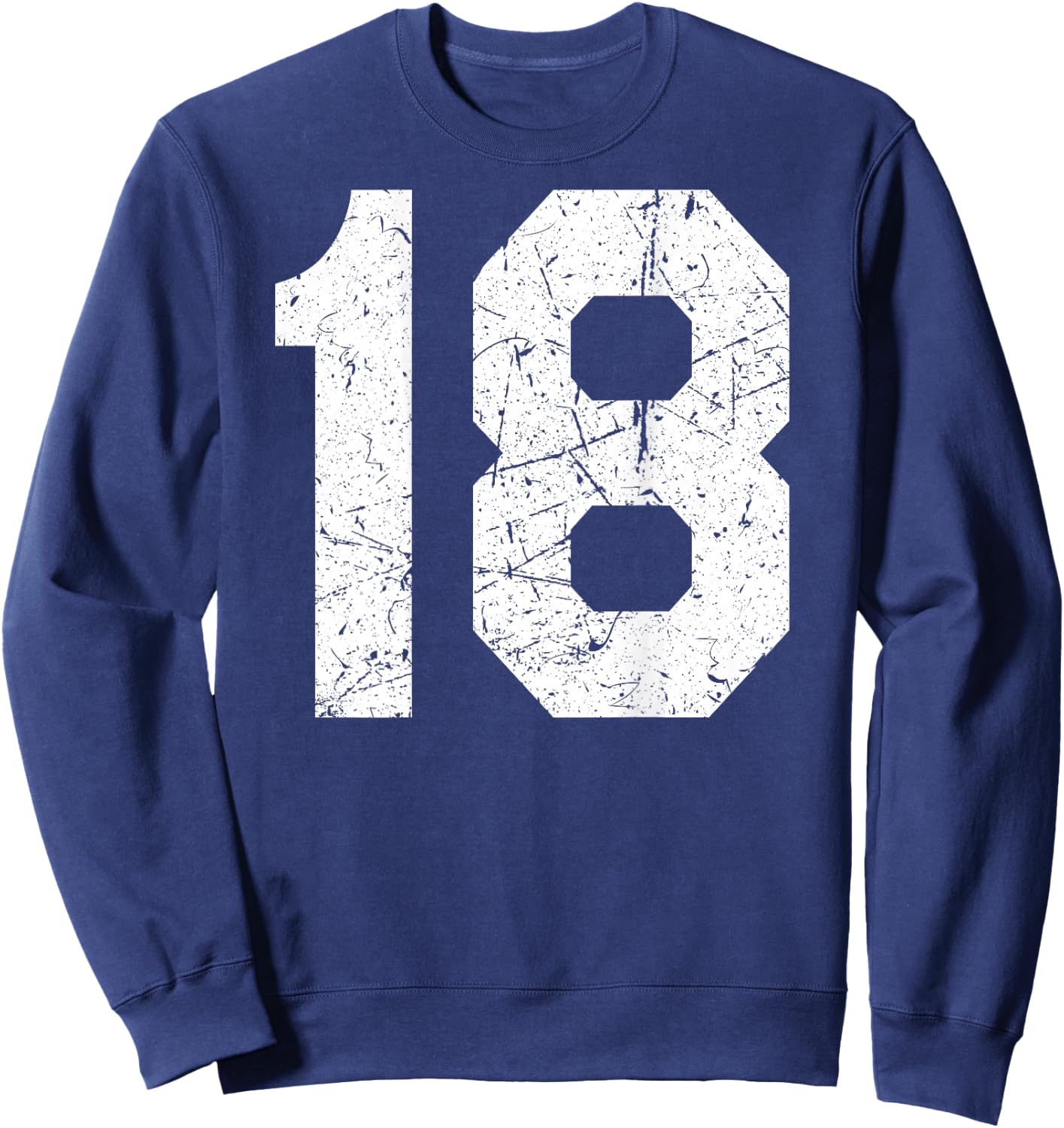#18 Jersey Uniform Varsity Sports Number, 18th Birthday Sweatshirt - Sweatshirt | Navy