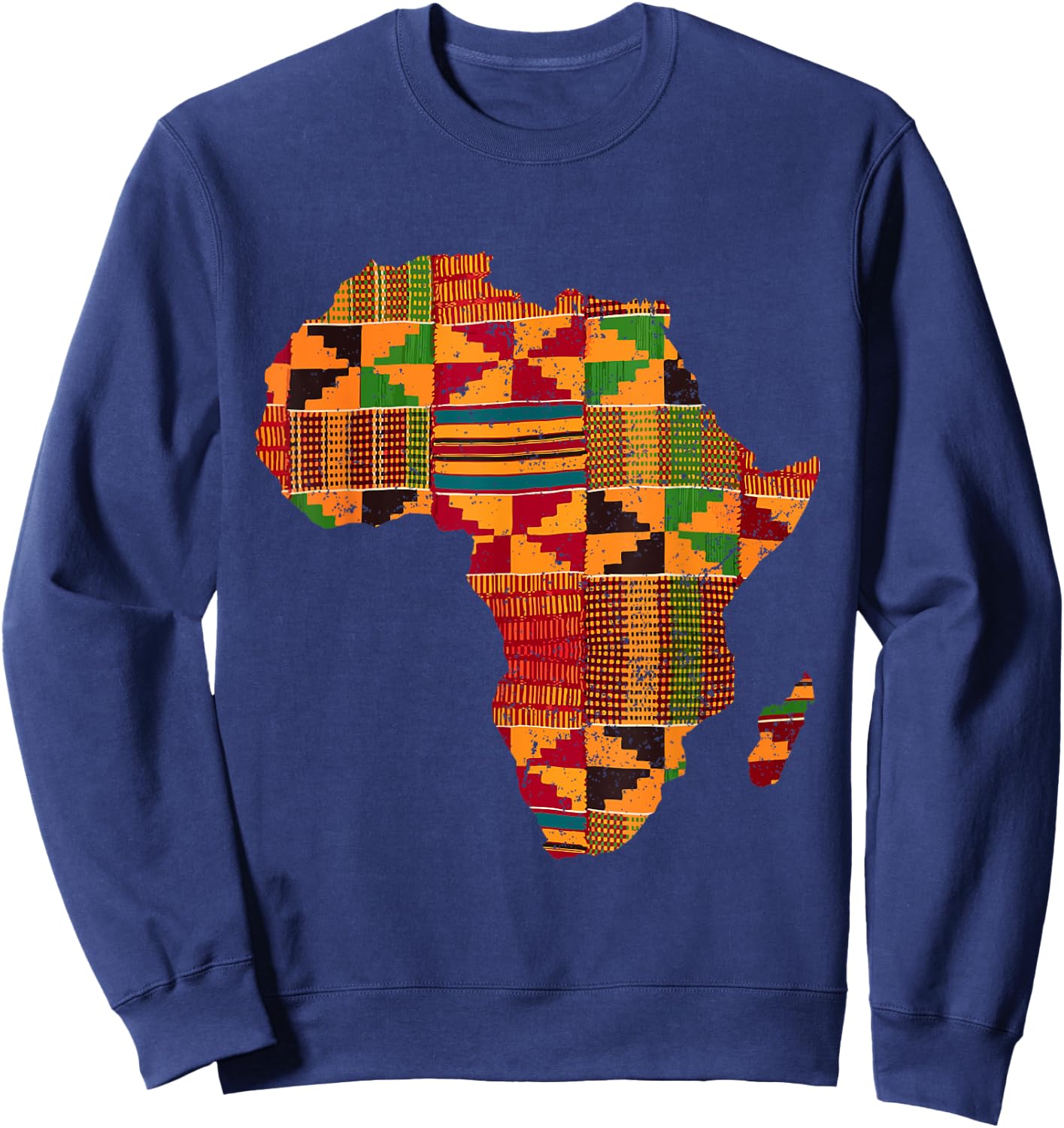 Cool Africa Map Kente Cloth Gift Women African Lover Sweatshirt - Sweatshirt | Navy
