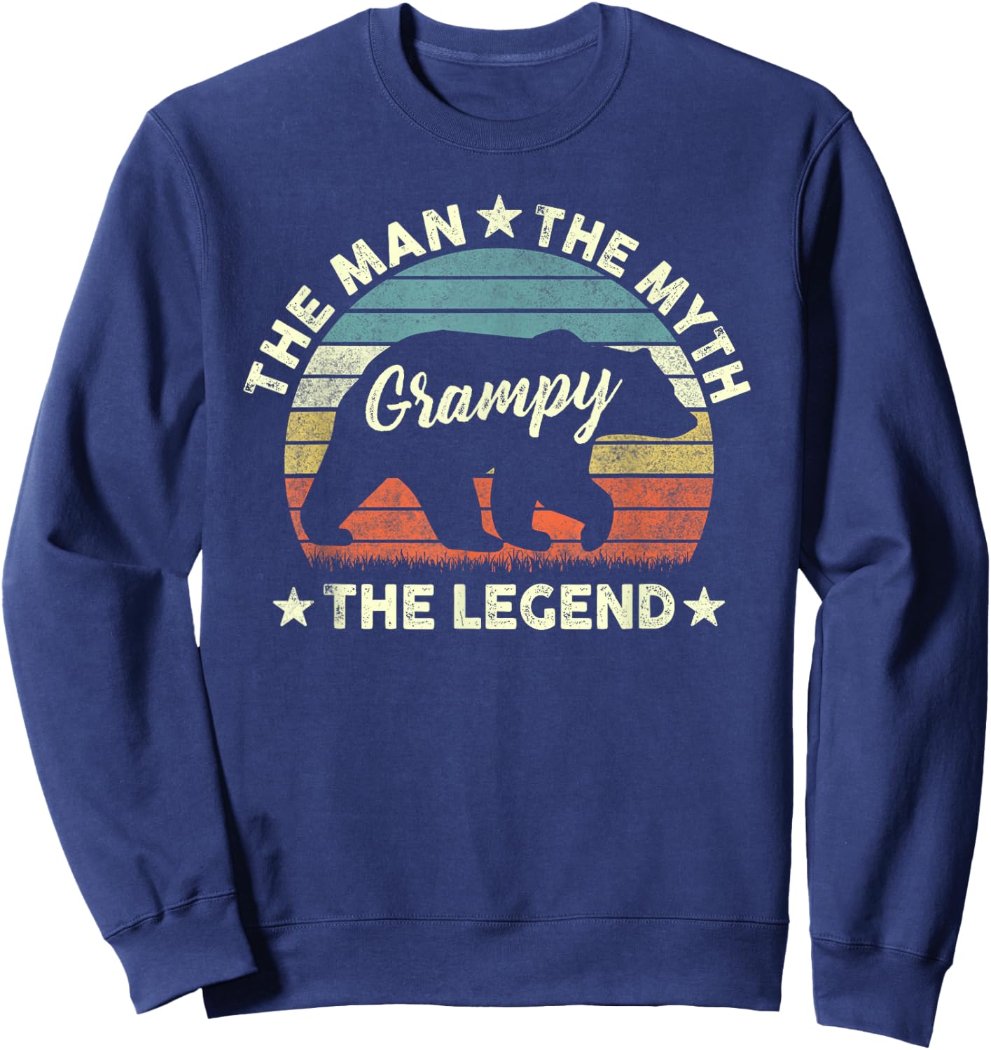 Grampy Bear Shirt Gift Father's Day The Man Myth Legend Sweatshirt - Sweatshirt | Navy