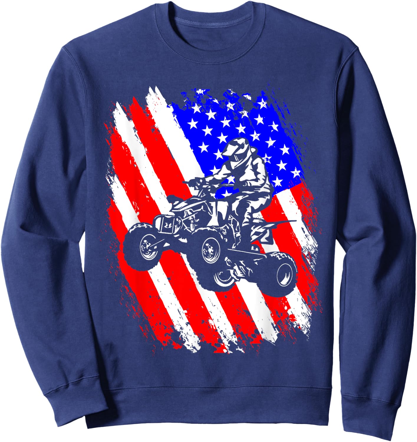Quad Biker America USA Flag Gift Four Wheeler ATV Quad Bike Sweatshirt - Sweatshirt | Navy