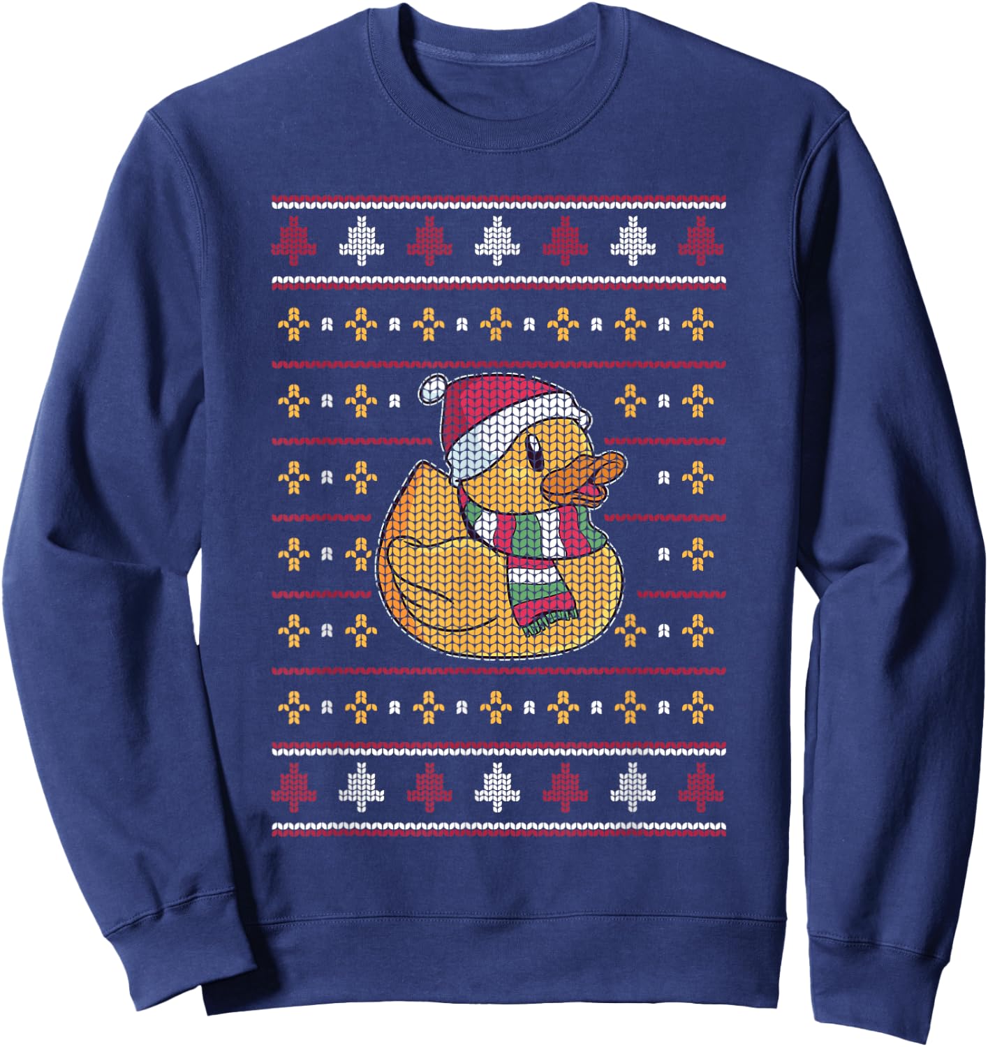 Cute Rubber Duckie Duck Christmas Santa Clause Sweatshirt - Sweatshirt | Navy