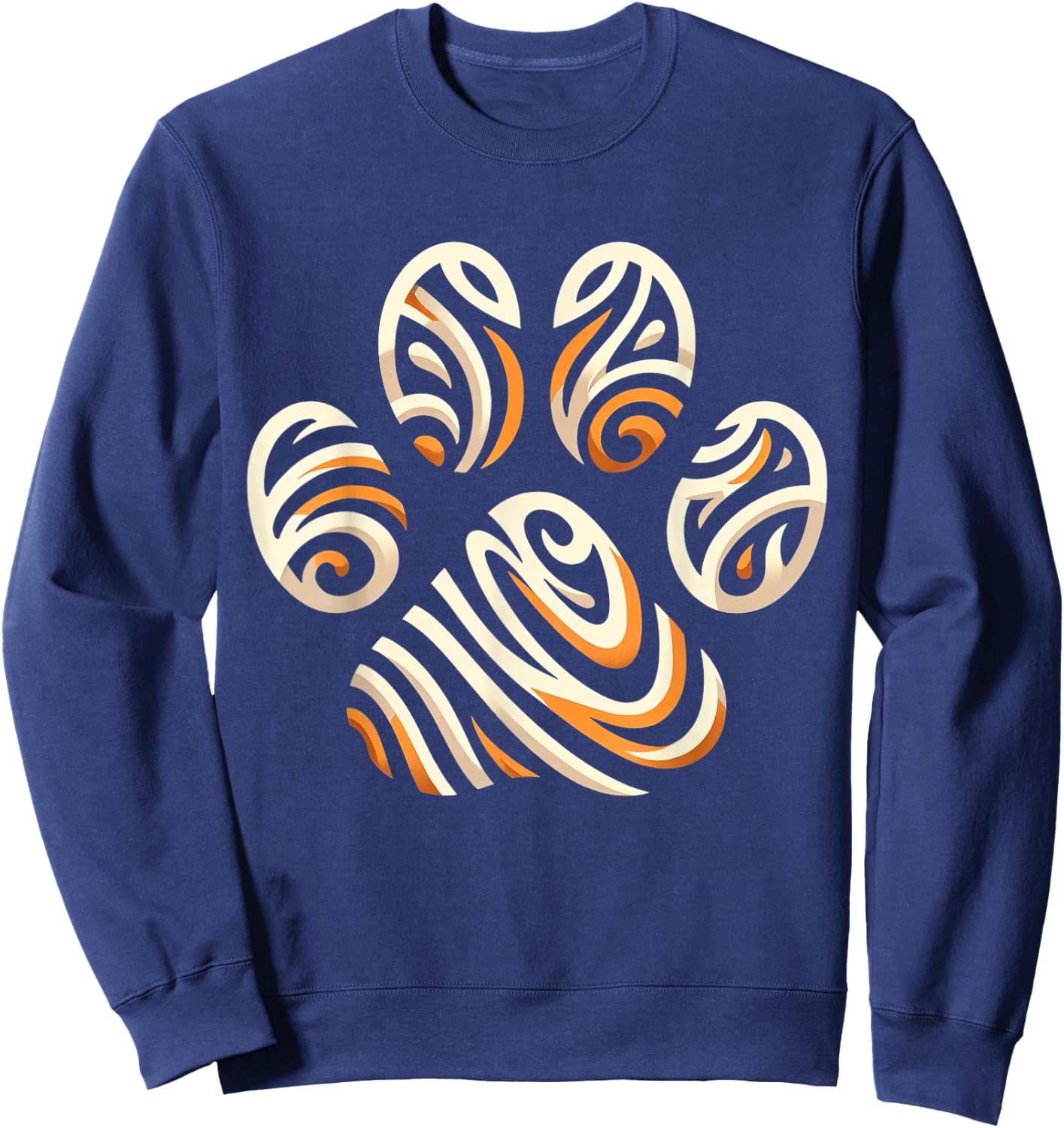 Cool Animal Tiger Print Paw Sweatshirt - Sweatshirt | Navy