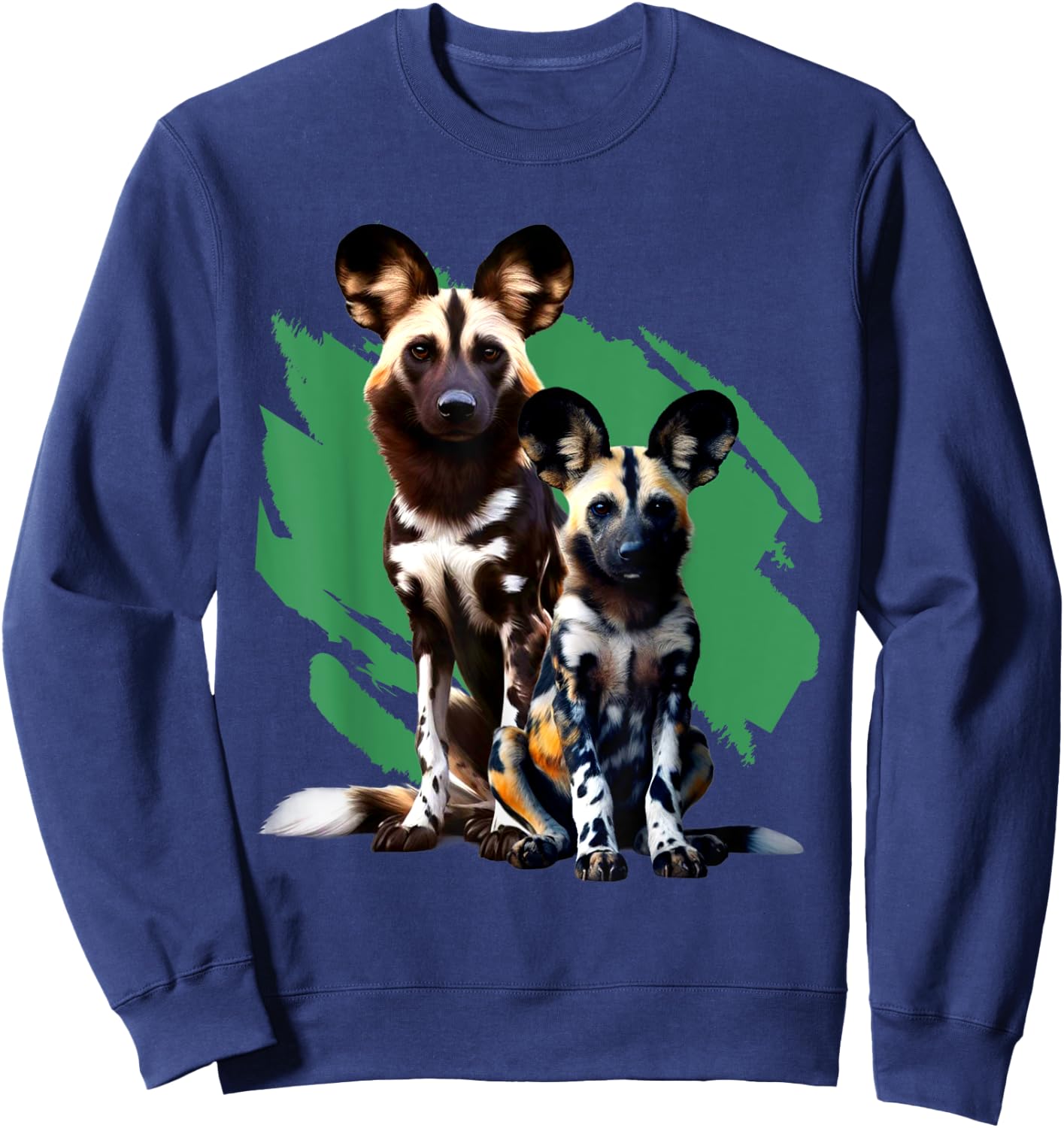 African Painted Wild Dogs Puppy Wild Dog Lovers Design Sweatshirt - Sweatshirt | Navy