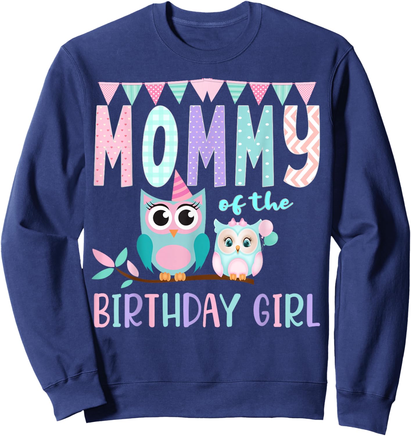 Owl Birthday Party Matching Group Sweatshirt - Sweatshirt | Navy