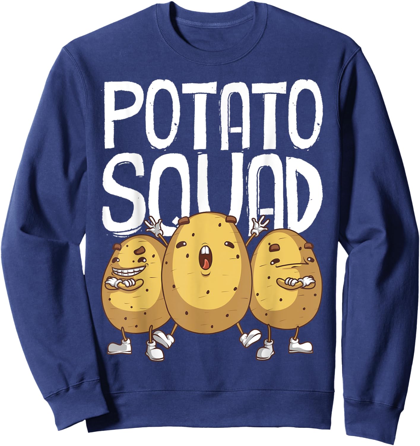 Funny Potato Squad Gift Women Cool Vegetarian Team Sweatshirt - Sweatshirt | Navy