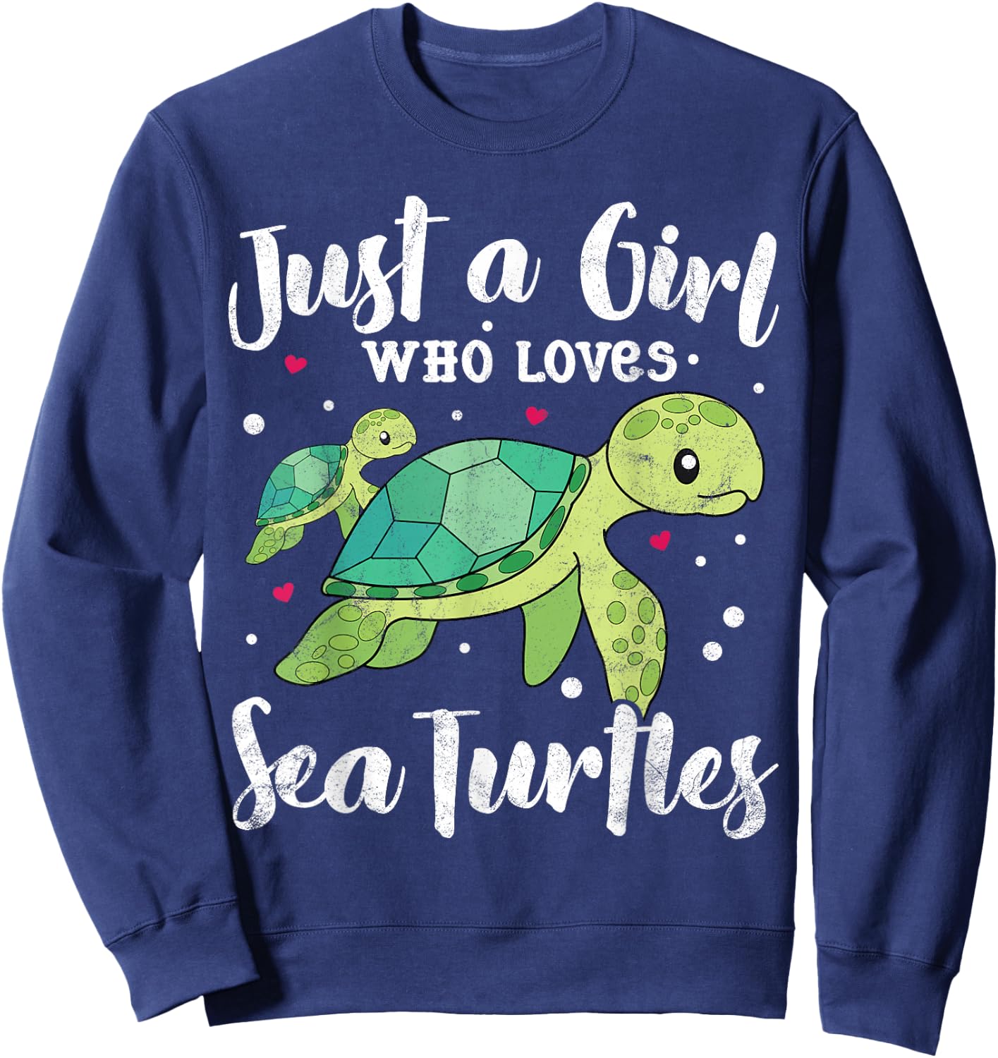 Just A Girl Who Loves Sea Turtle Women Gift Kids Mom Lover Sweatshirt - Sweatshirt | Navy