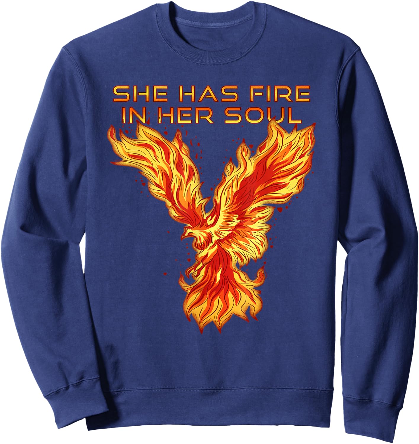 Phoenix Bird She Has Fire In Her Soul Sweatshirt - Sweatshirt | Navy