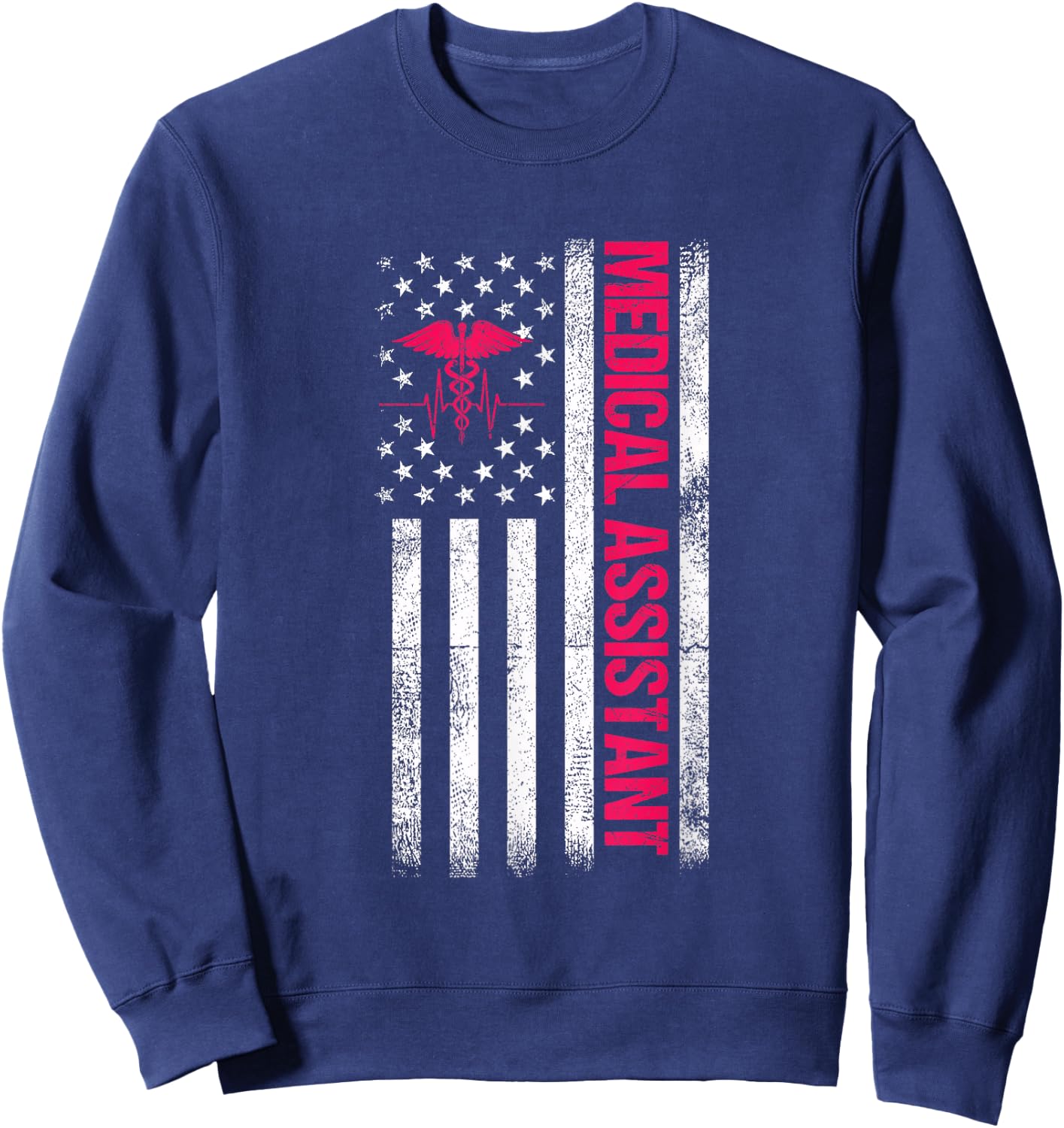 Medical Assistant American Flag Sweatshirt - Sweatshirt | Navy