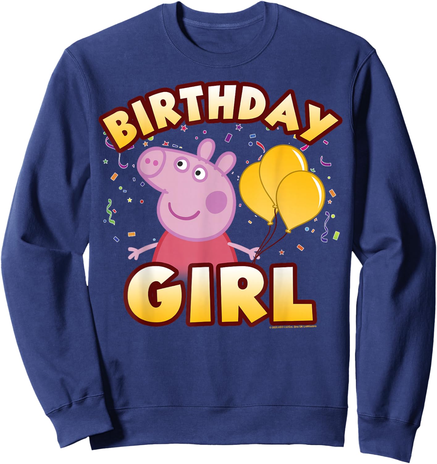 Peppa Pig Birthday Girl Confetti Celebration Small Sweatshirt - Sweatshirt | Navy
