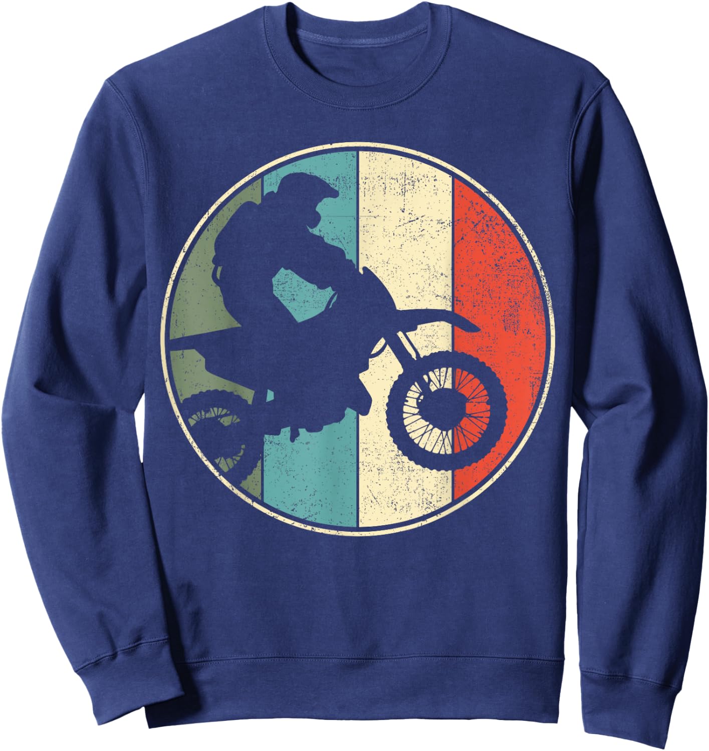 Motocross Dirt Bike Retro Vintage Sweatshirt - Sweatshirt | Navy