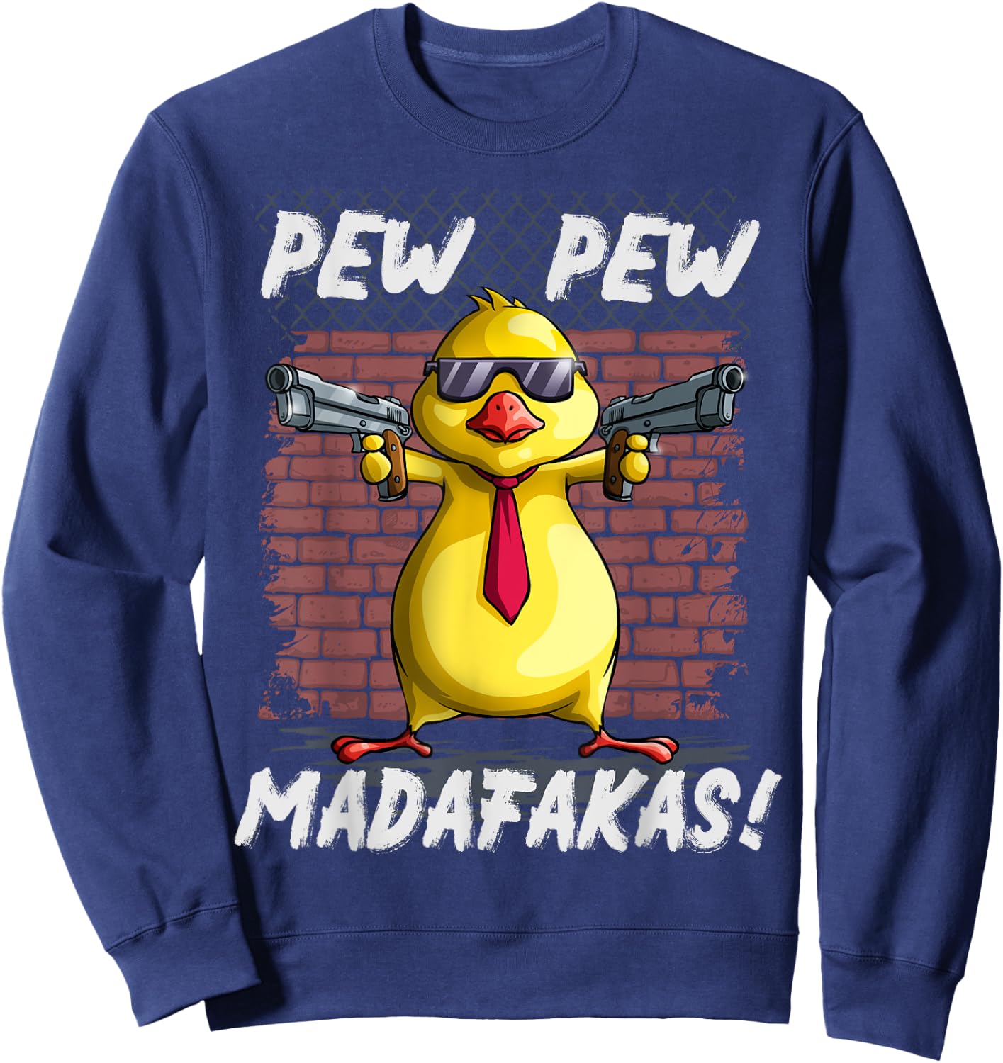 Funny Chicks PewPewPew Madafakas Crazy Chick Pew Gift Sweatshirt - Sweatshirt | Navy