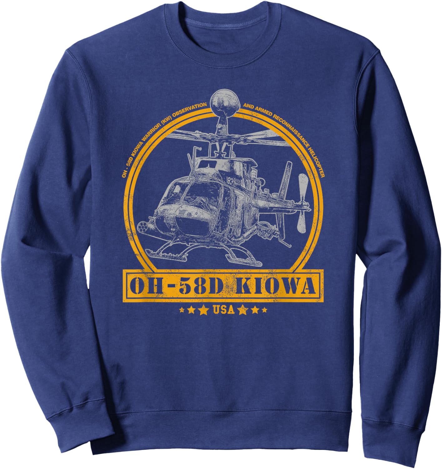 OH-58D Kiowa Warrior Helicopter Sweatshirt - Sweatshirt | Navy