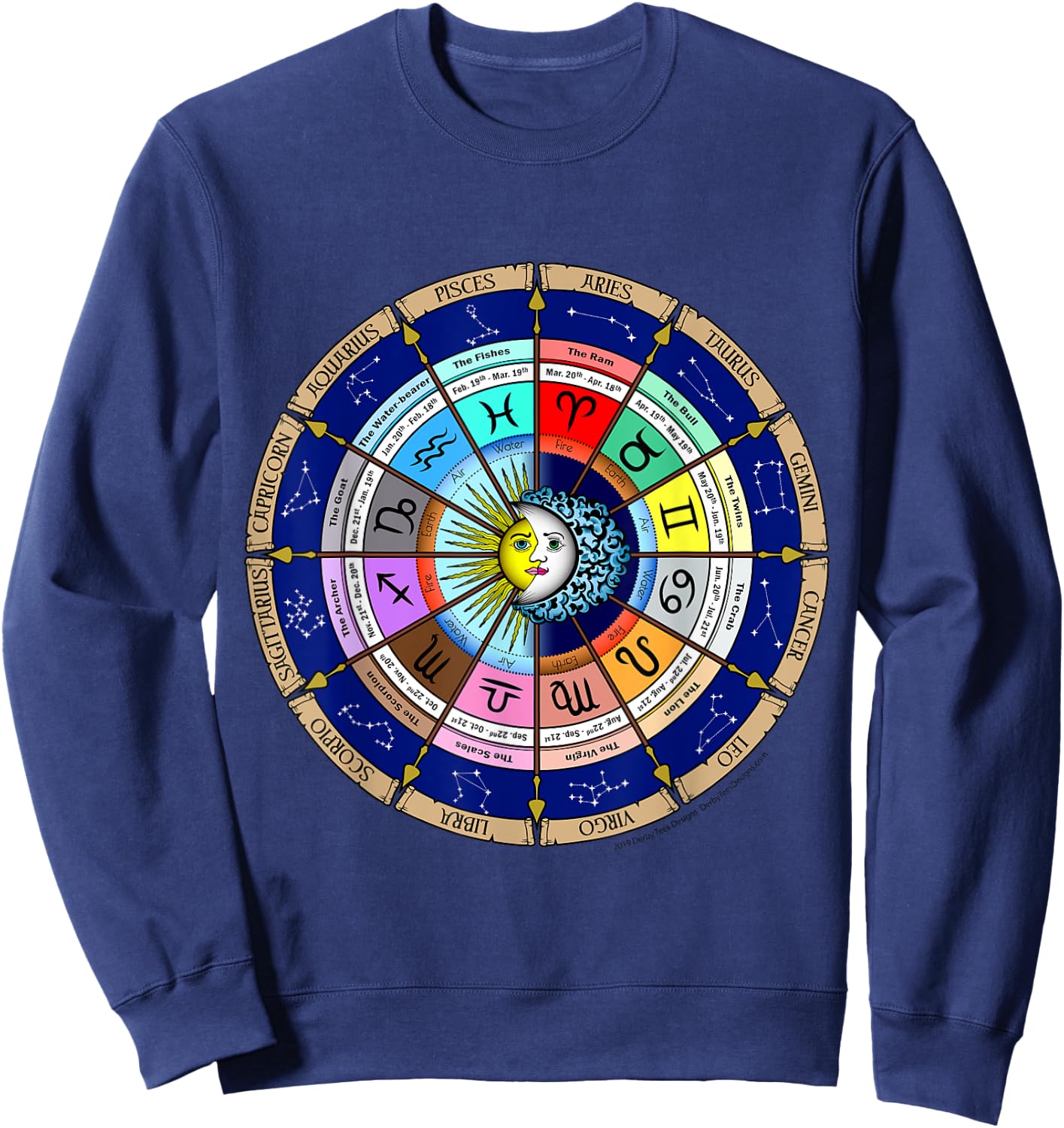 2020 Astrology Horoscope Zodiac Star Sign Spiritual Calendar Sweatshirt - Sweatshirt | Navy