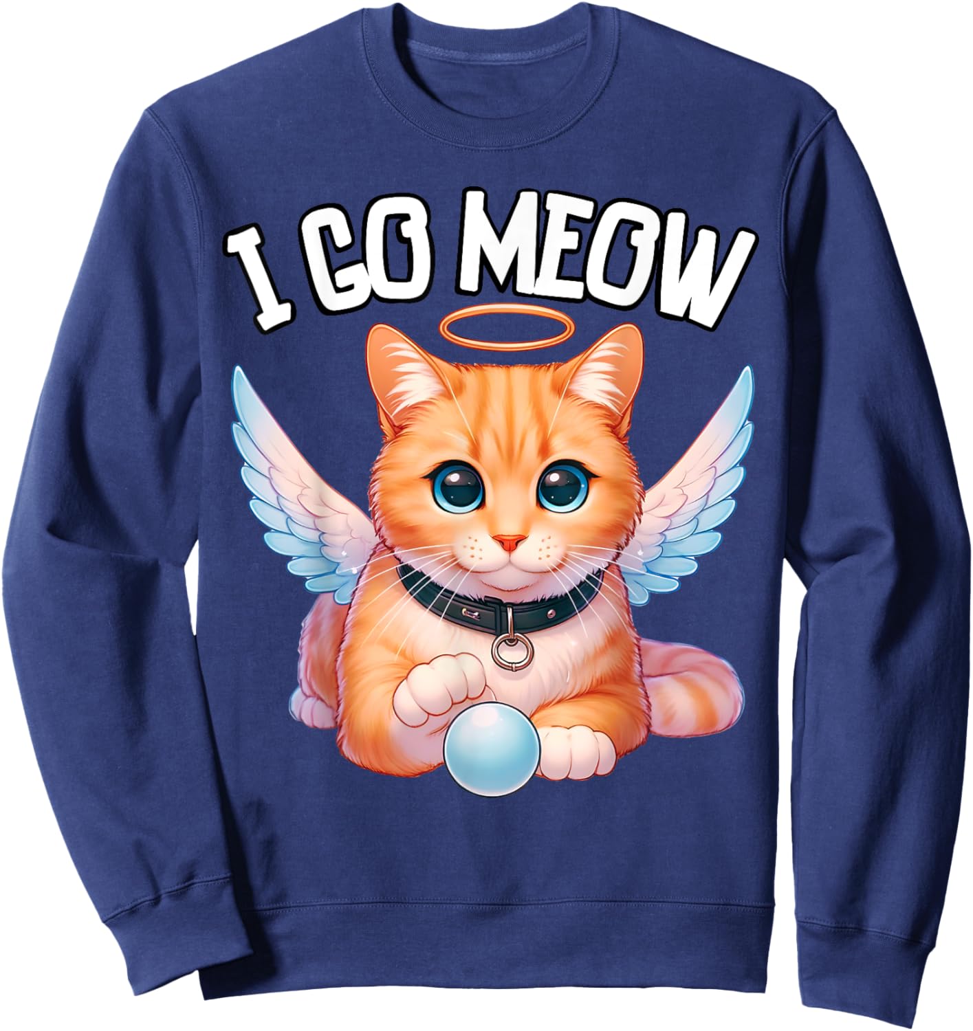 I Go Meow Cat Meme Meowing Not Meowing Cat Anime Sweatshirt - Sweatshirt | Navy