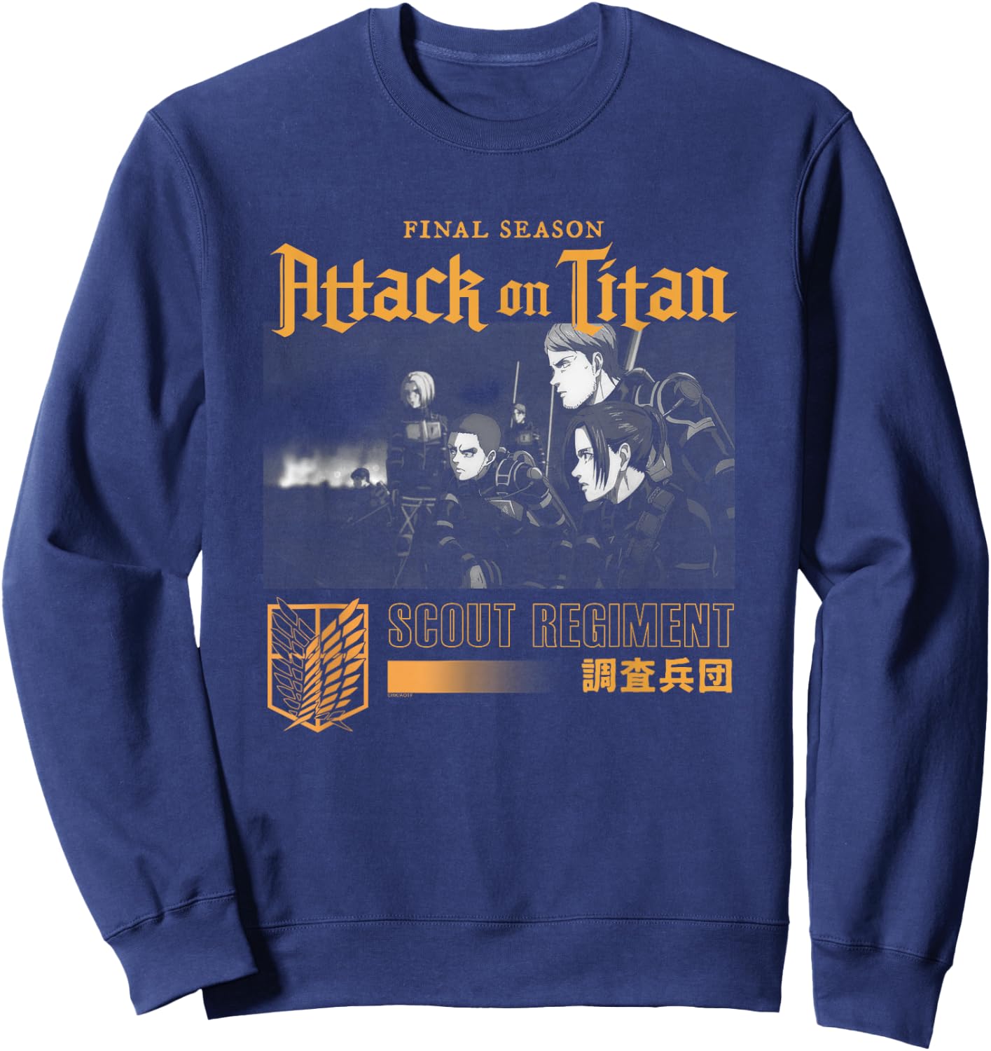 Attack on Titan Season 4 Scout Regiment Still Anime Sweatshirt - Sweatshirt | Navy