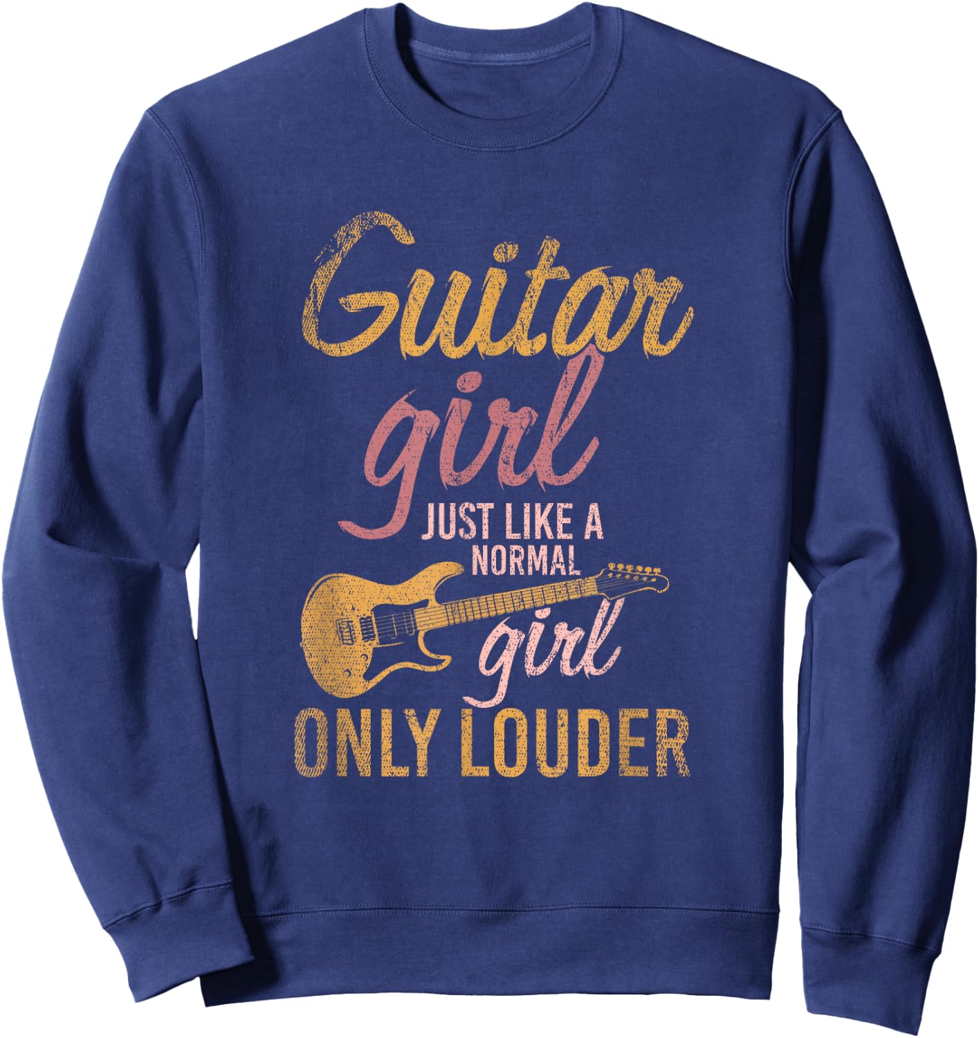 Girl's Gift Guitarist Music Guitar Sweatshirt - Sweatshirt | Navy