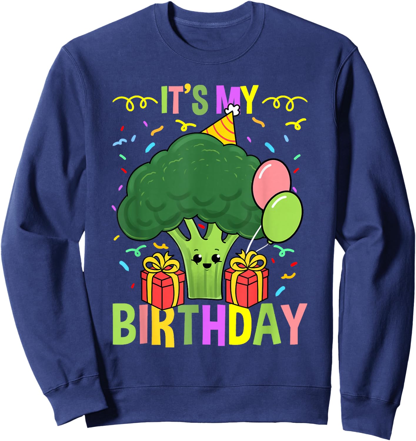 Its My Birthday Broccoli Sweatshirt - Sweatshirt | Navy
