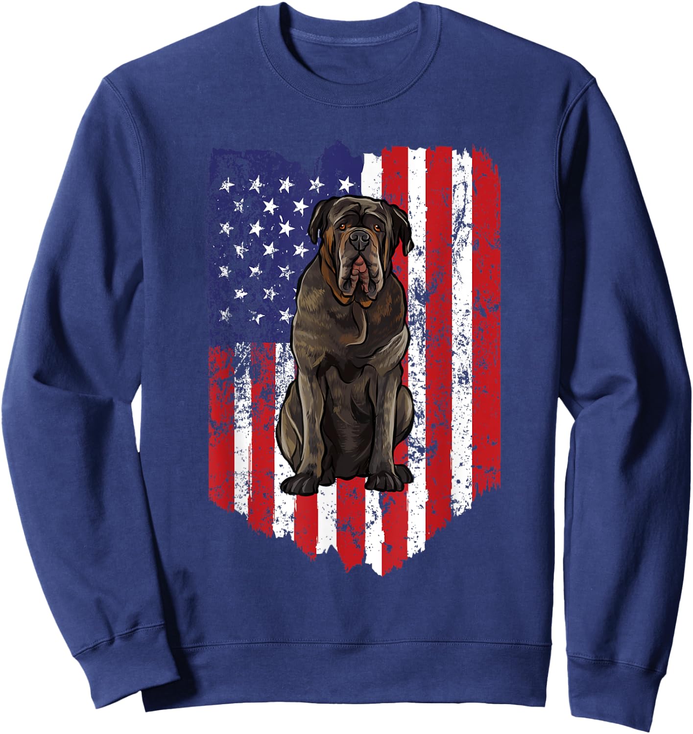 American Flag Neapolitan Mastiff 4th Of July USA Sweatshirt - Sweatshirt | Navy