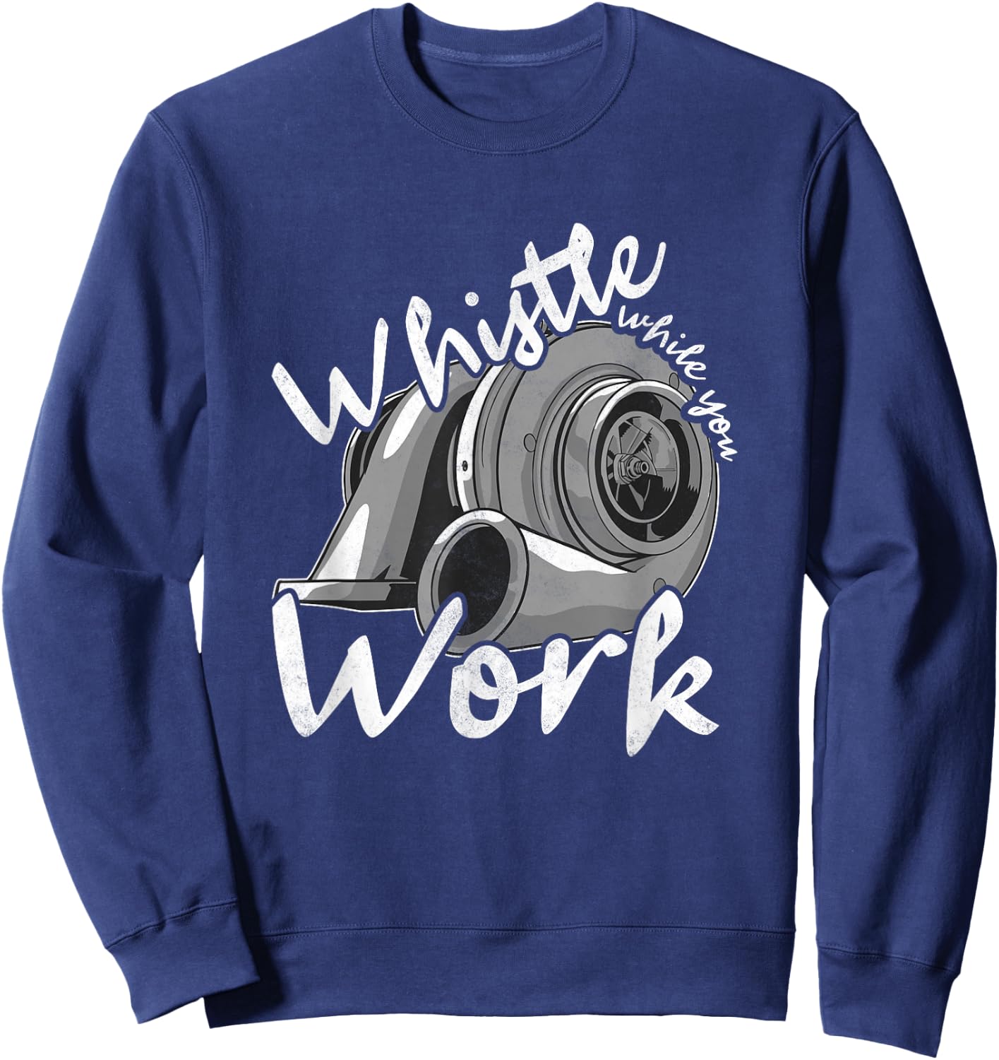 Whistle While You Work, Trucker Sweatshirt - Sweatshirt | Navy