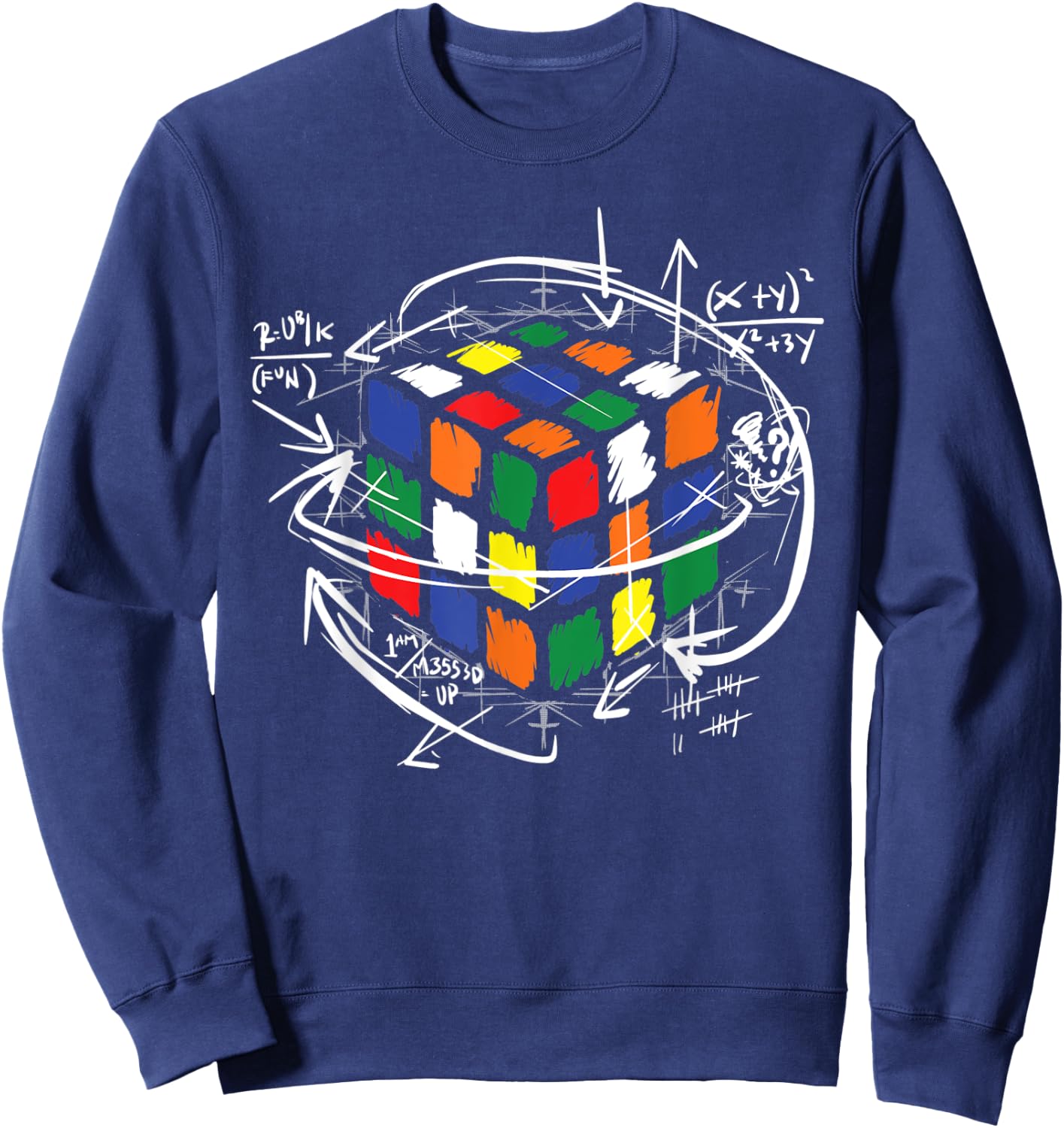 Math Puzzle Cube Sweatshirt - Sweatshirt | Navy