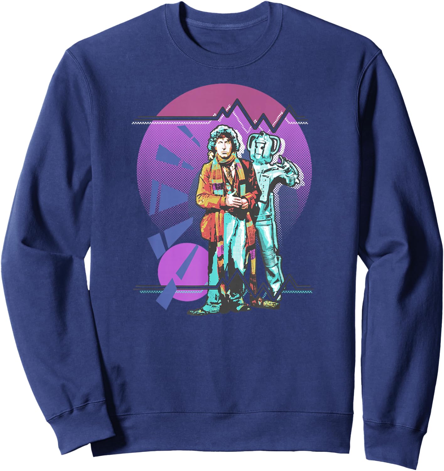 Pop Art 4th Doctor Baker Cosmic Time Travel Fan Sweatshirt - Sweatshirt | Navy