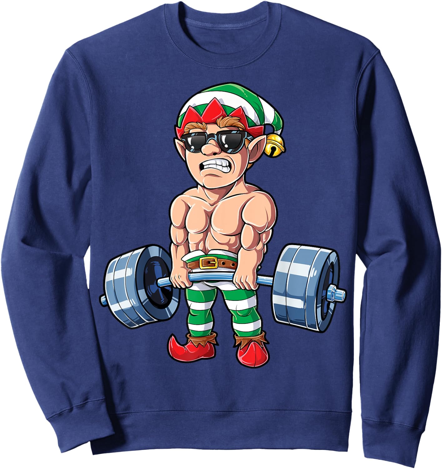Eleven Weightlifting Christmas Fitness Gym Deadlift Xmas Men Sweatshirt - Sweatshirt | Navy