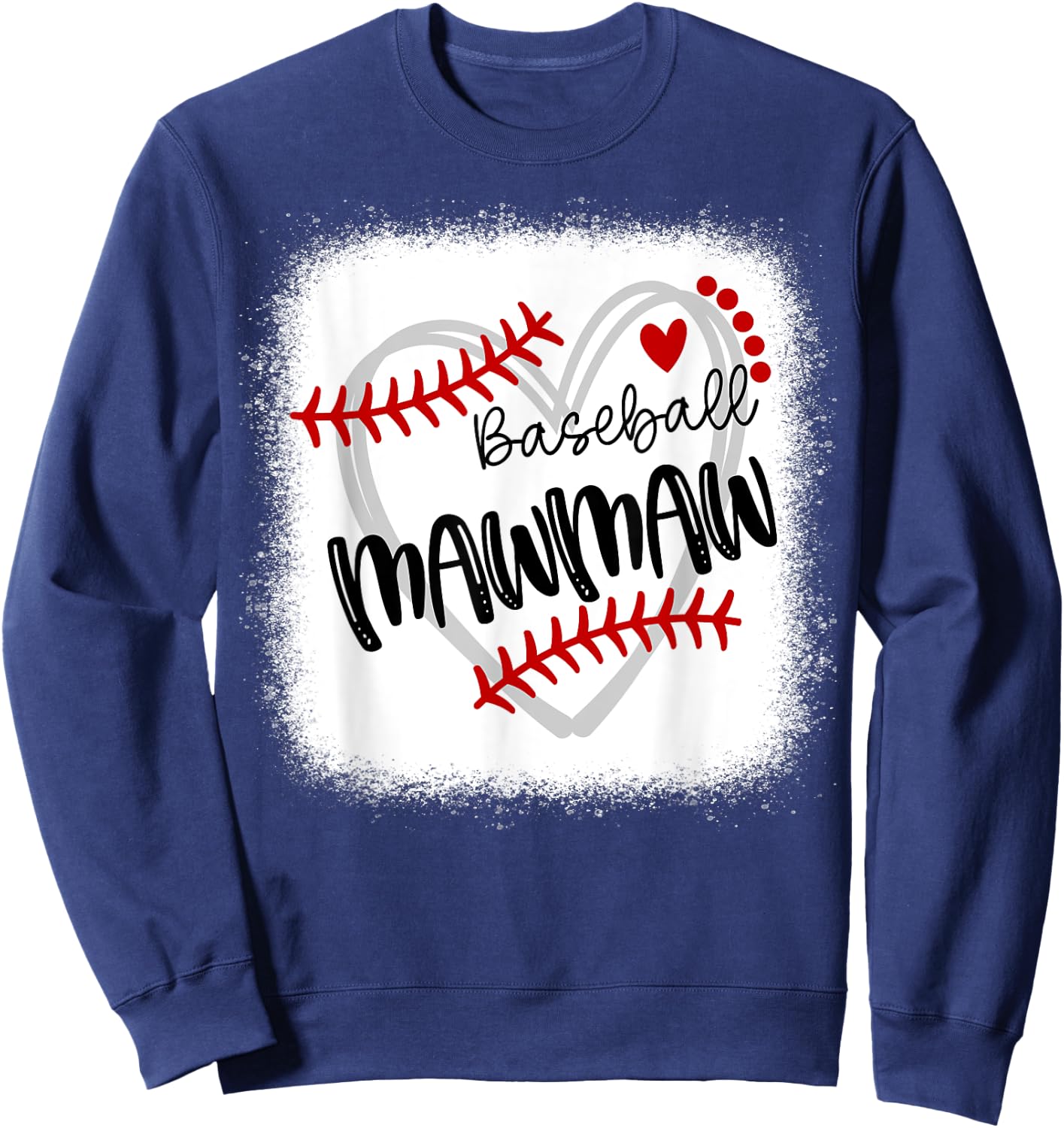 Personalized Baseball Heart Cute Mawmaw Women Baseball Sweatshirt - Sweatshirt | Navy