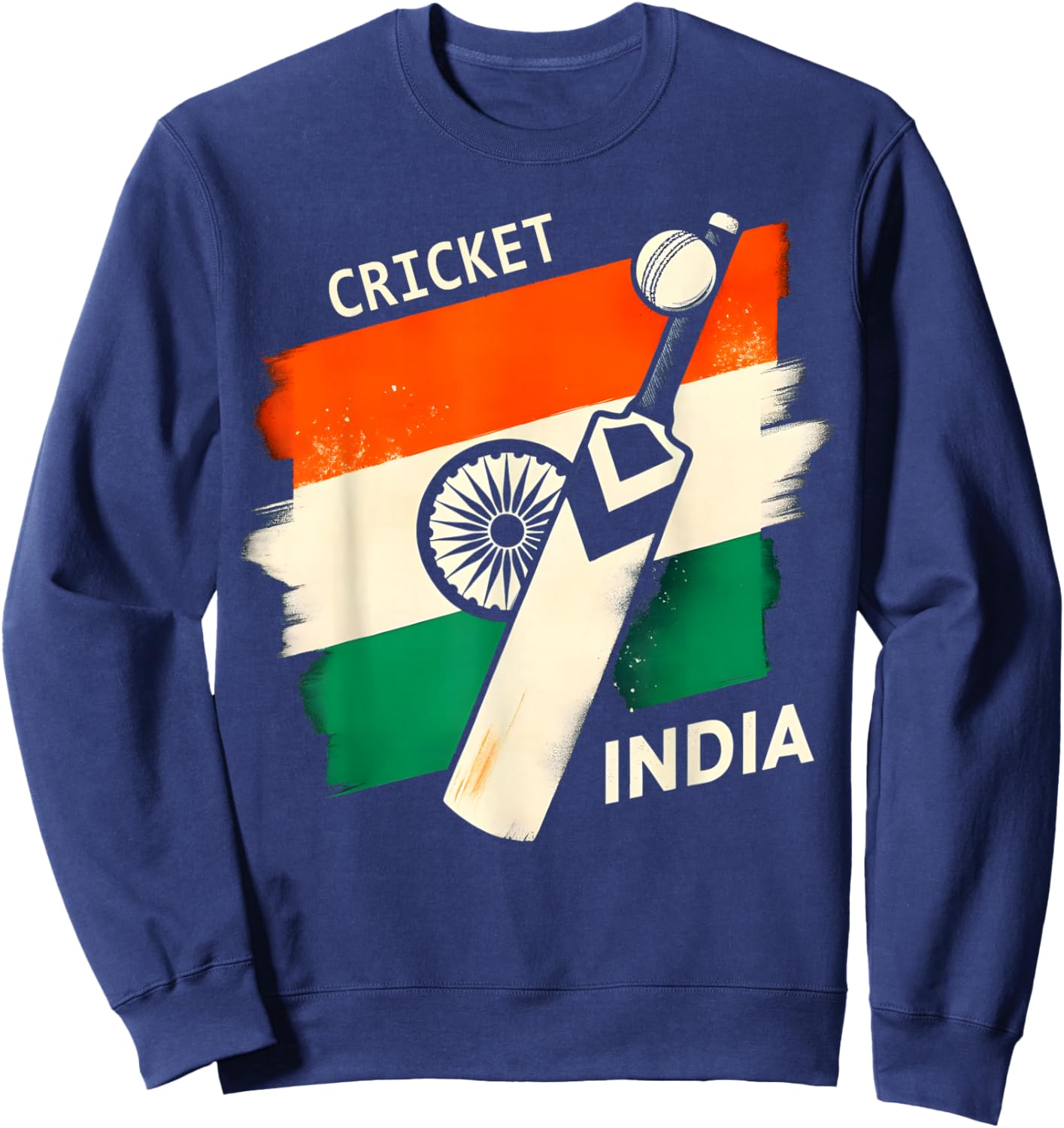 India Cricket Jersey 2024, Cricket Flag of India Team Sweatshirt - Sweatshirt | Navy