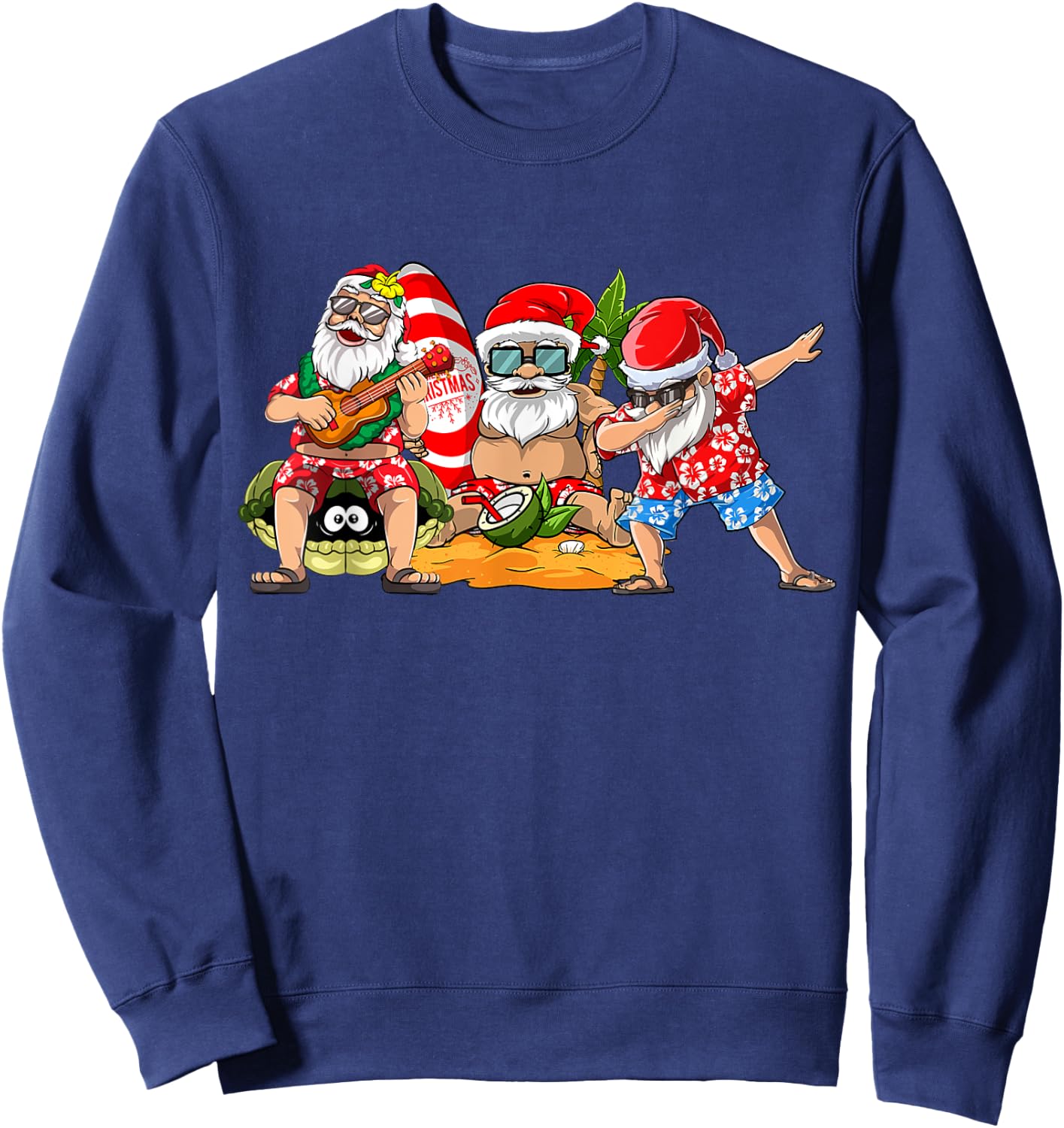 Hawaiian Three Gnomes Christmas In July Summer Vacation Men Sweatshirt - Sweatshirt | Navy