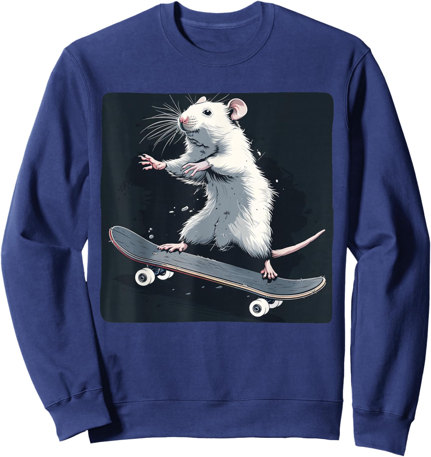 Pretty Skateboarding Rat Costume for Mouse and Rats Lovers Sweatshirt - Sweatshirt | Navy