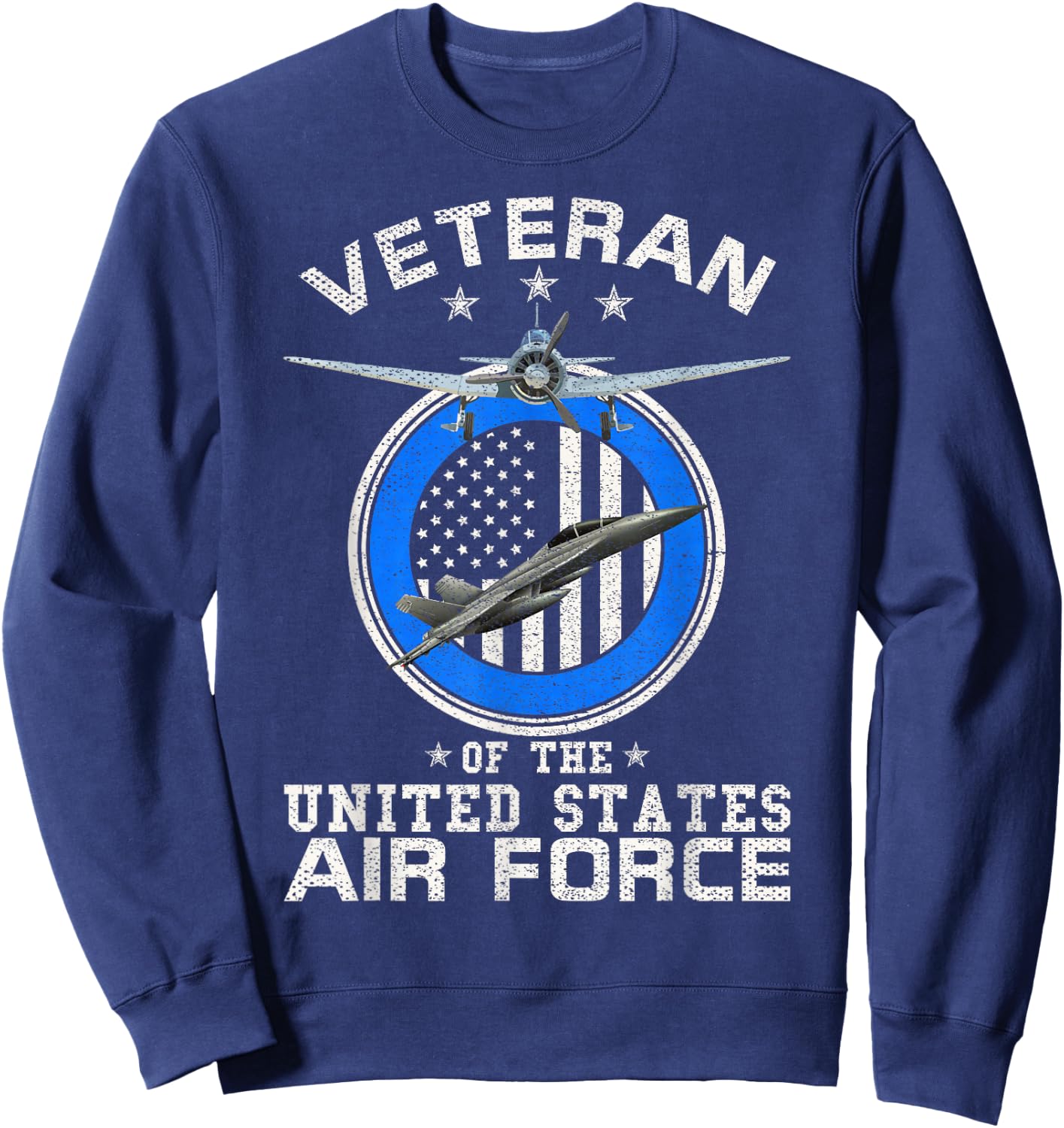 Vintage Veteran Of The United States Air Force U.S Military Sweatshirt - Sweatshirt | Navy