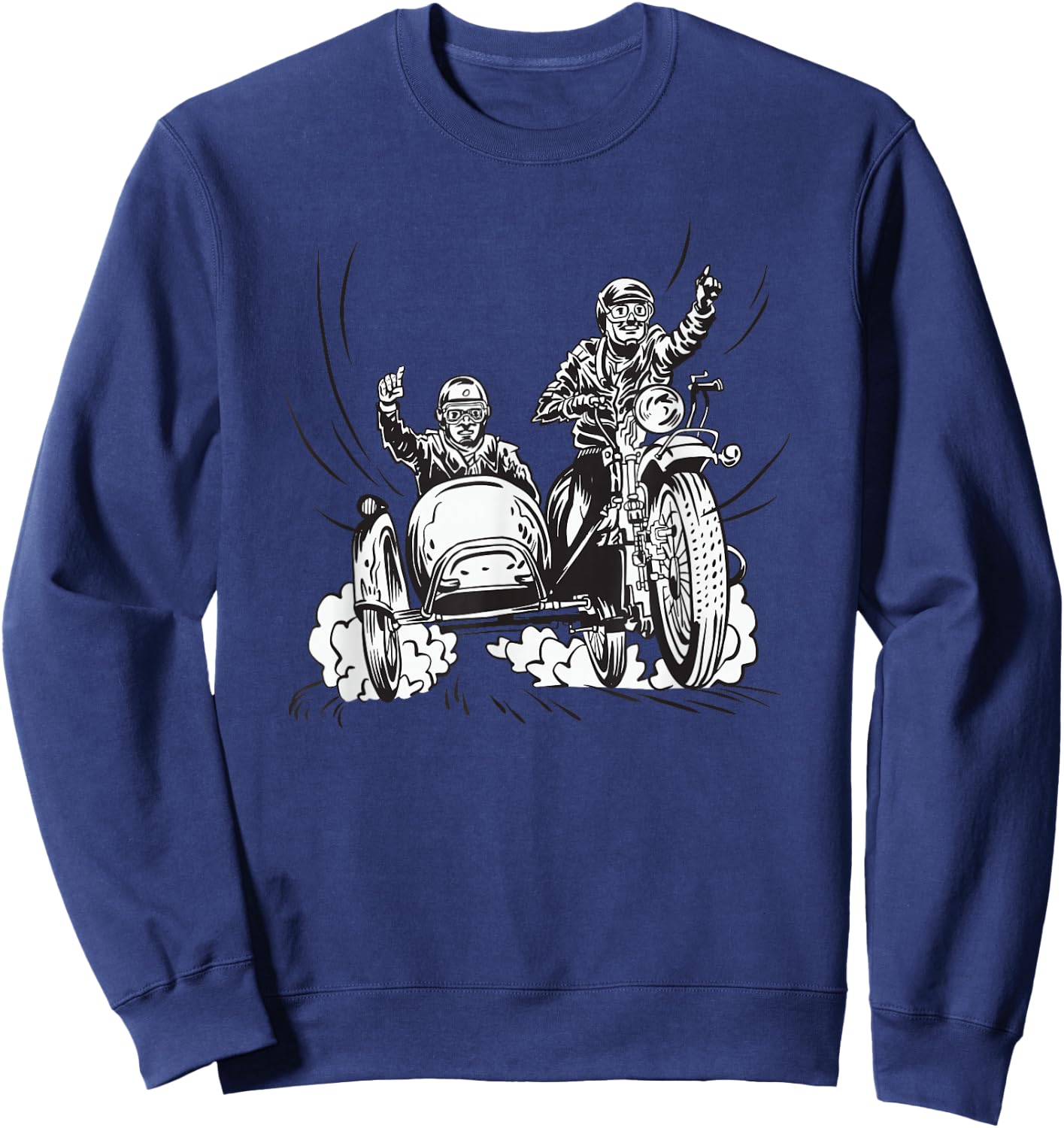 Motorcycle Tension Side Car Fans Motorcycle Rider Sweatshirt - Sweatshirt | Navy