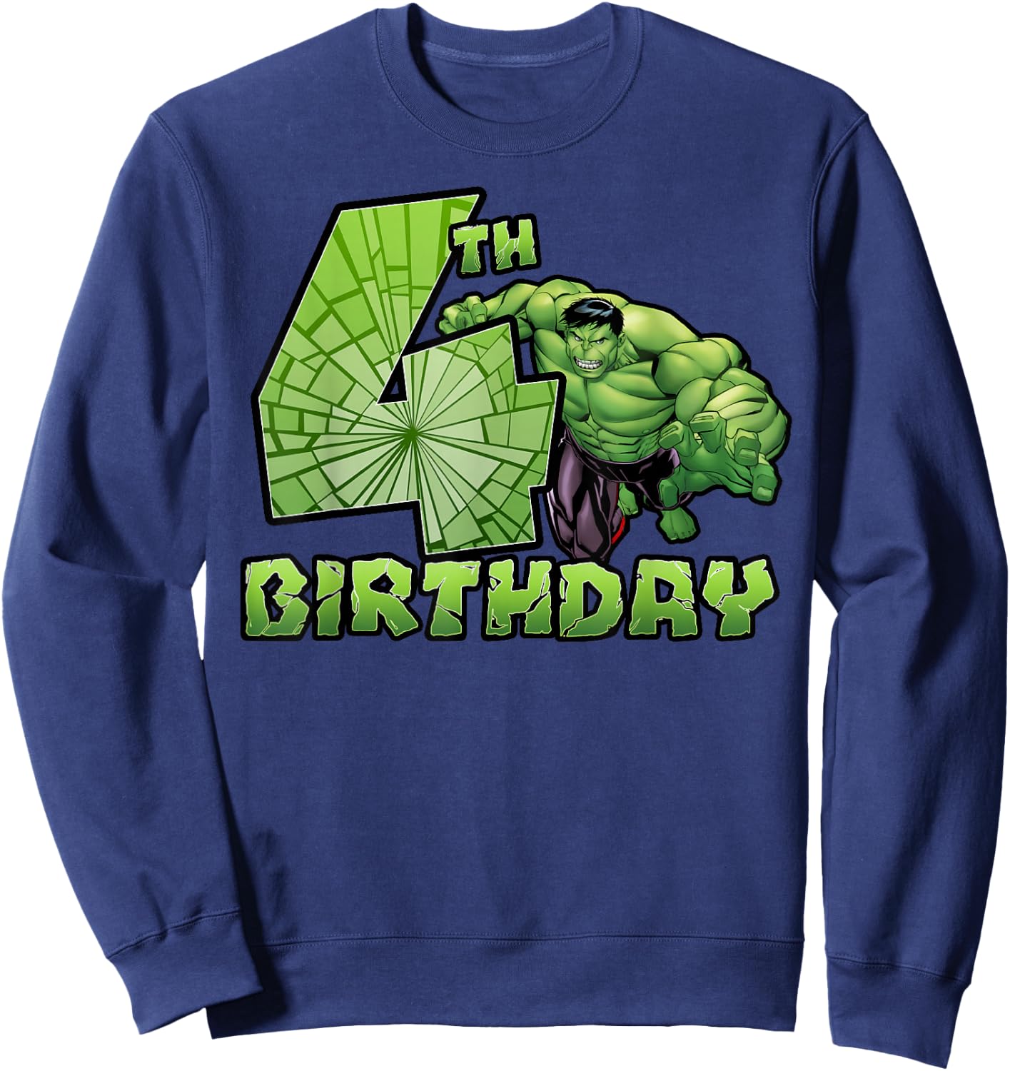Marvel Avengers Hulk Smash 4th Birthday Sweatshirt - Sweatshirt | Navy