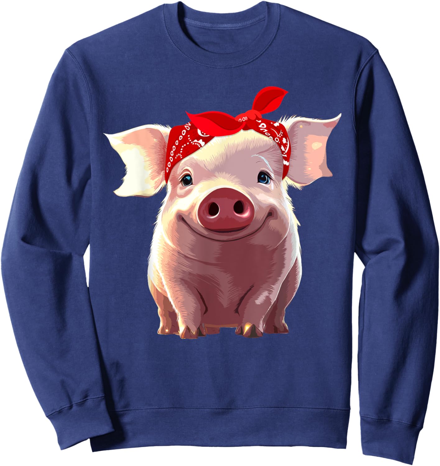 Funny Pig Design Girls Kids Toddlers Piggy Lovers Sweatshirt - Sweatshirt | Navy