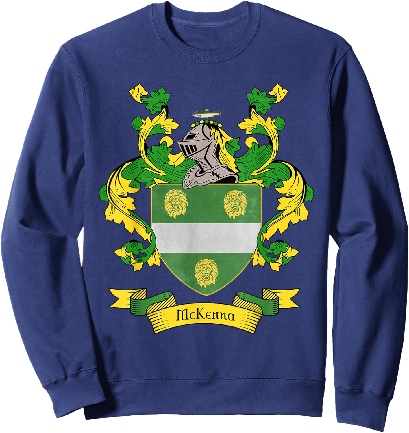 McKenna Coat of Arms | McKenna Surname Family Crest Sweatshirt - Sweatshirt | Navy
