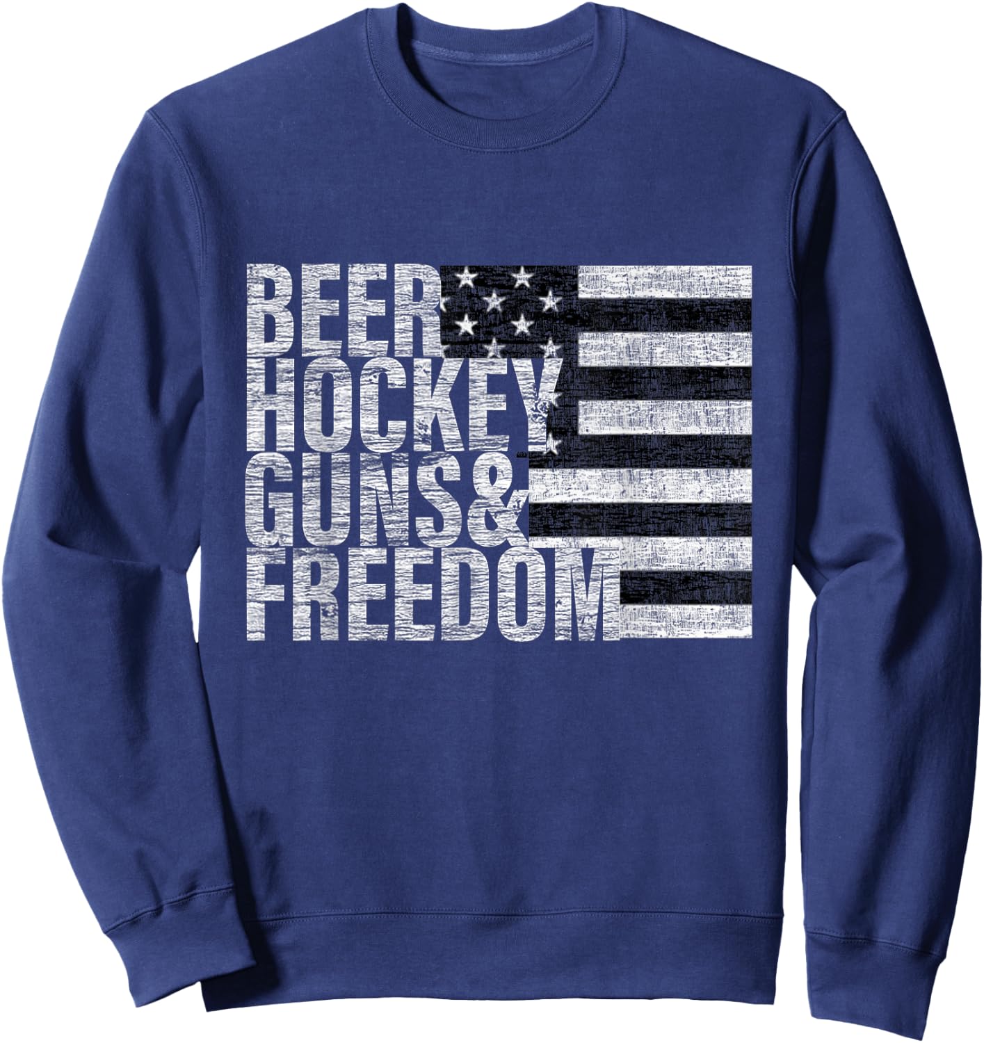Beer Hockey Guns & Freedom Sweatshirt - Sweatshirt | Navy