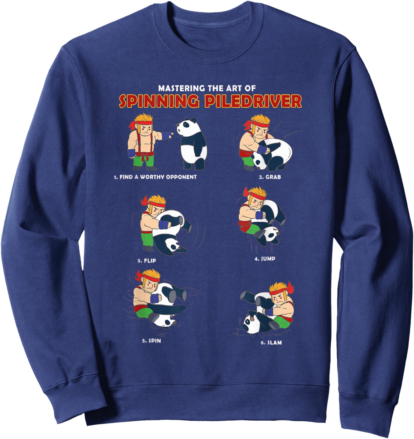 Funny Wrestling Panda Bear Outfit Coach Gift Sweatshirt - Sweatshirt | Navy
