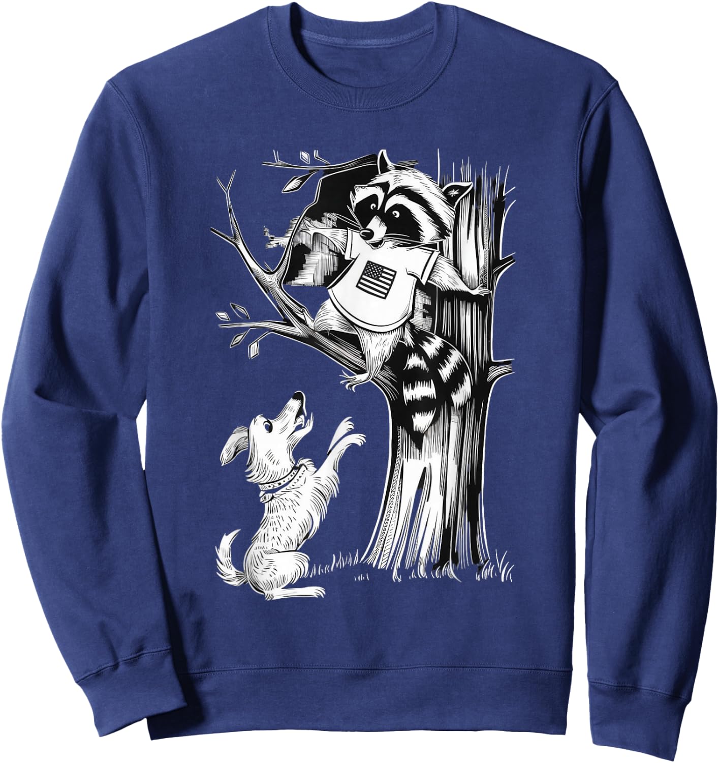 Patriotic Coon Hunting Dogs American Flag men women Sweatshirt - Sweatshirt | Navy
