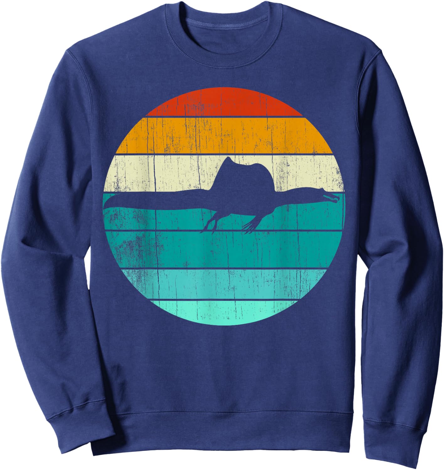 Spinosaurus Vintage Retro Sunset - Dinosaur Lover Sweatshirt - Sweatshirt | Navy