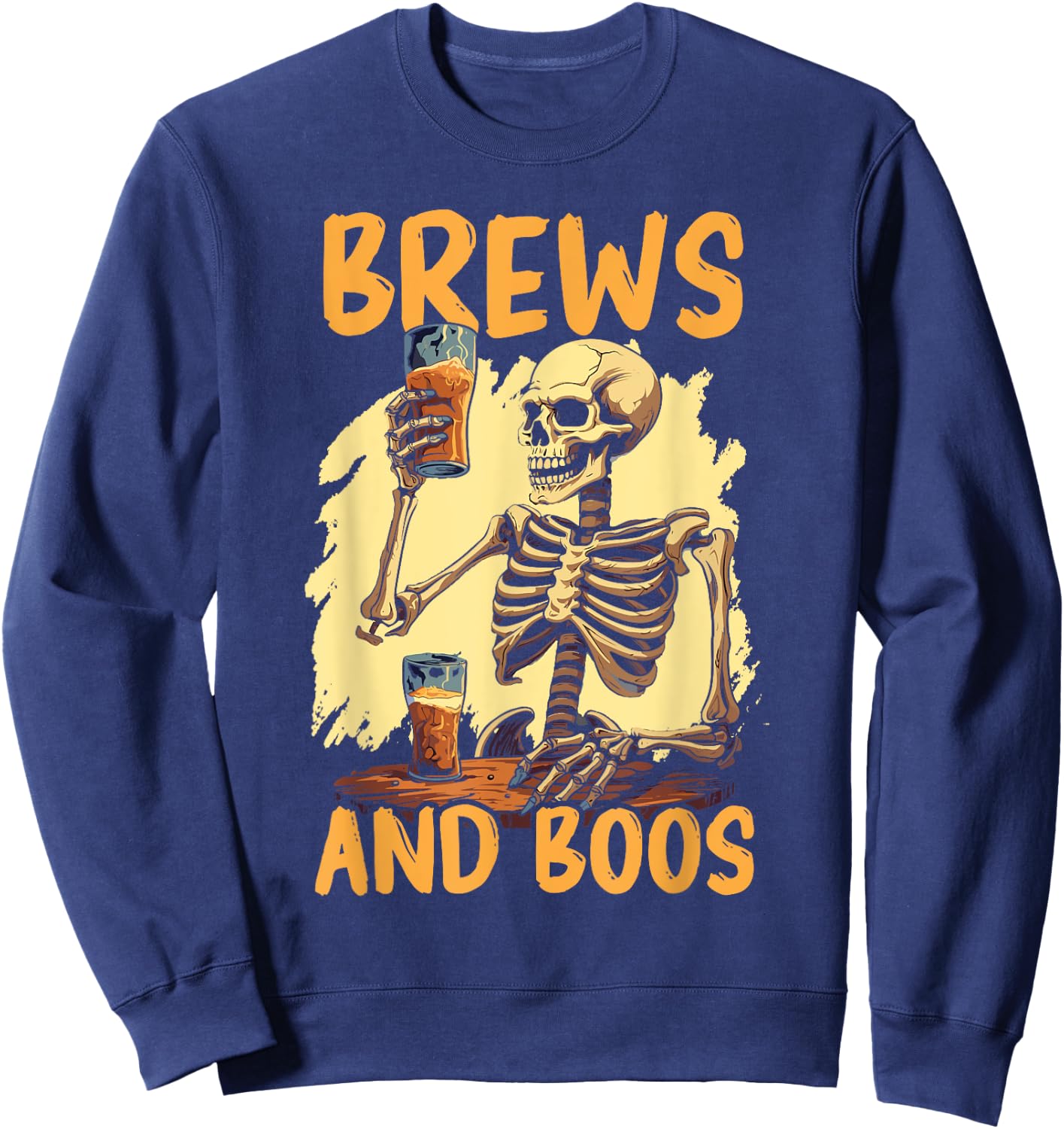 Halloween Beer Drinker Trick Or Treat Spooky Alcoholic Sweatshirt - Sweatshirt | Navy