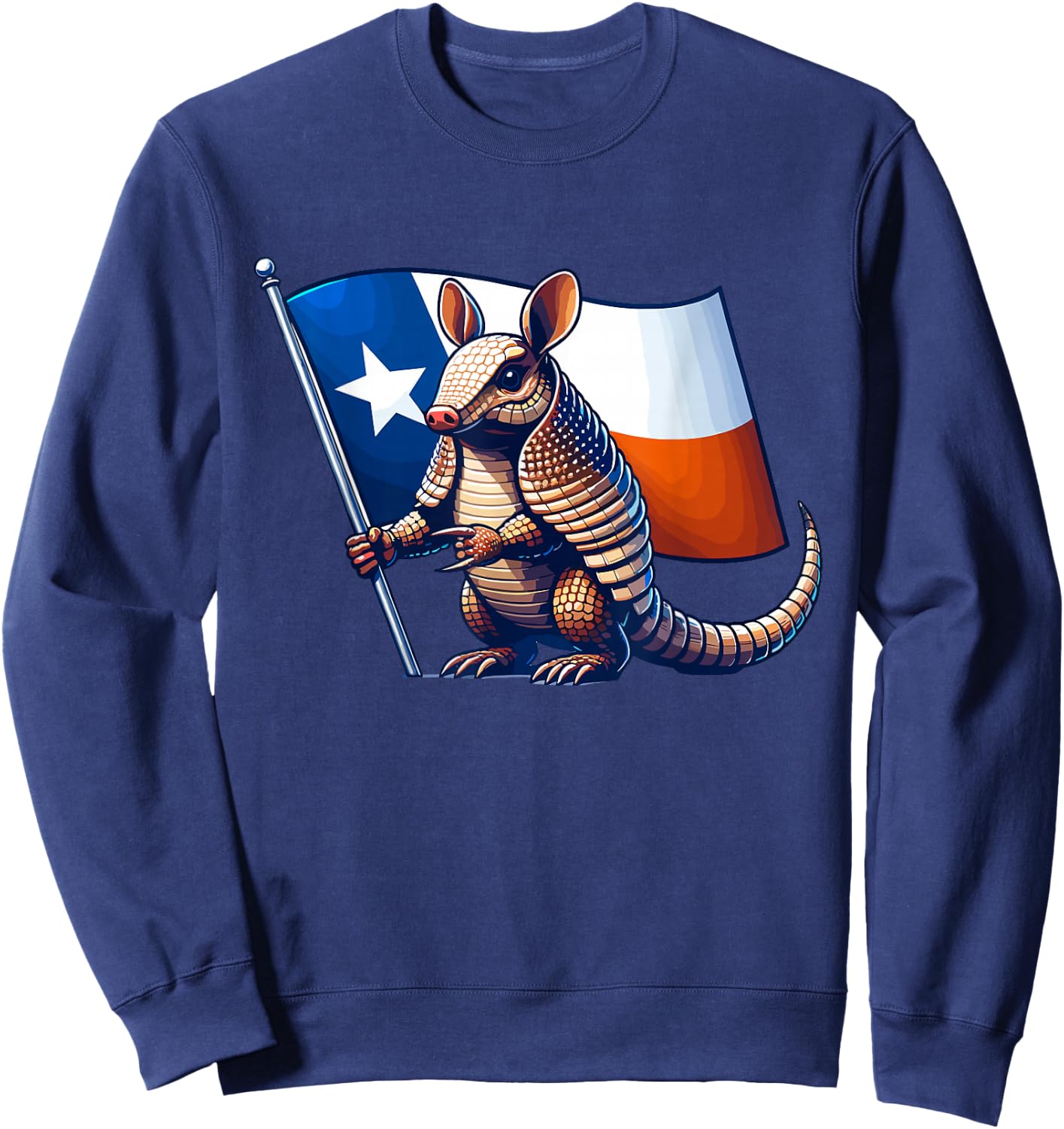 Armadillo with the Flag of Texas Sweatshirt - Sweatshirt | Navy