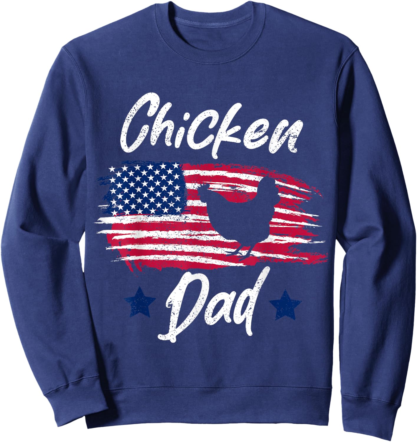 Chicken farmer Father Funny Chicken Dad Sweatshirt - Sweatshirt | Navy