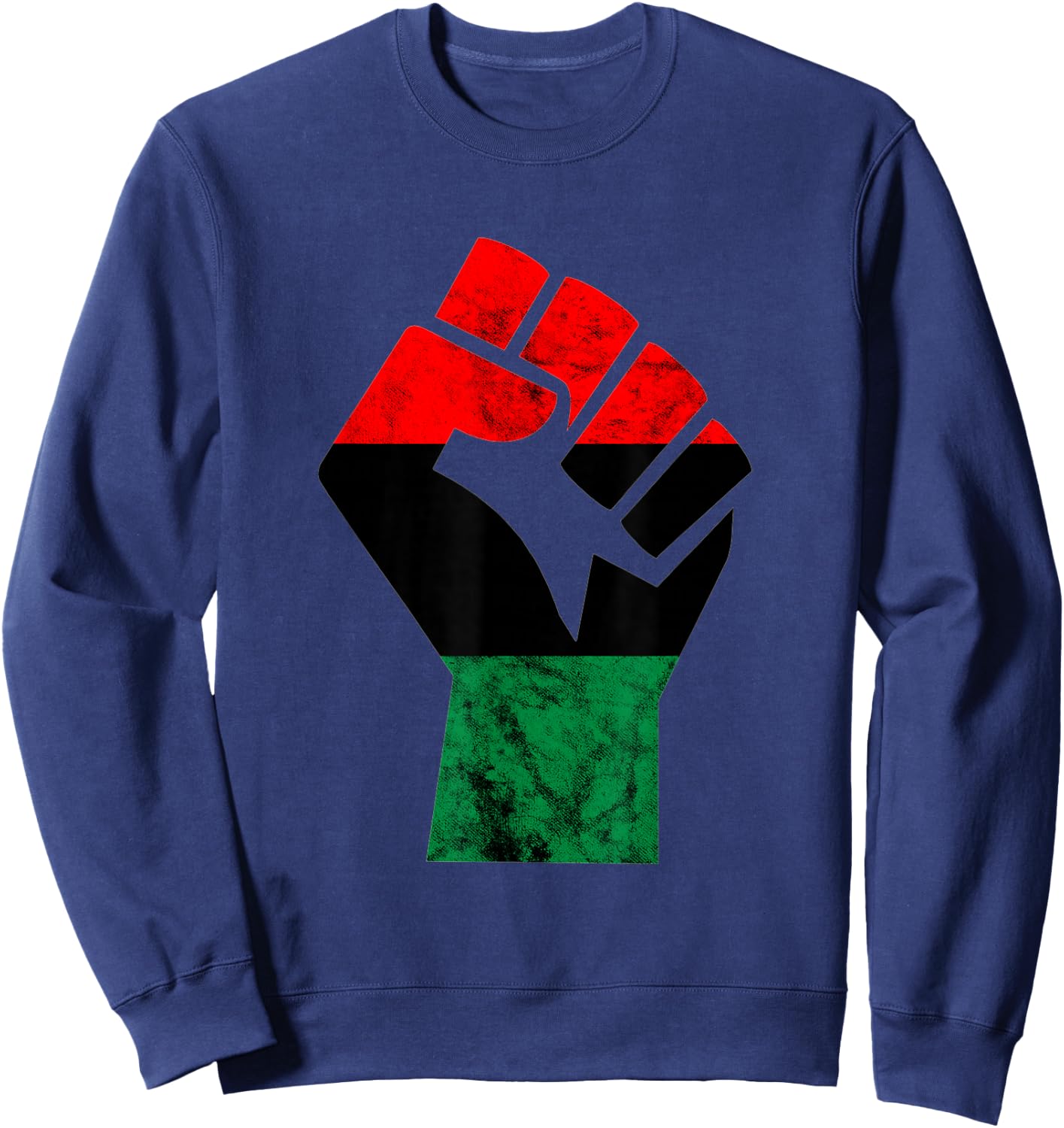 Pan African Fist UNIA Flag African African American Pride Sweatshirt - Sweatshirt | Navy