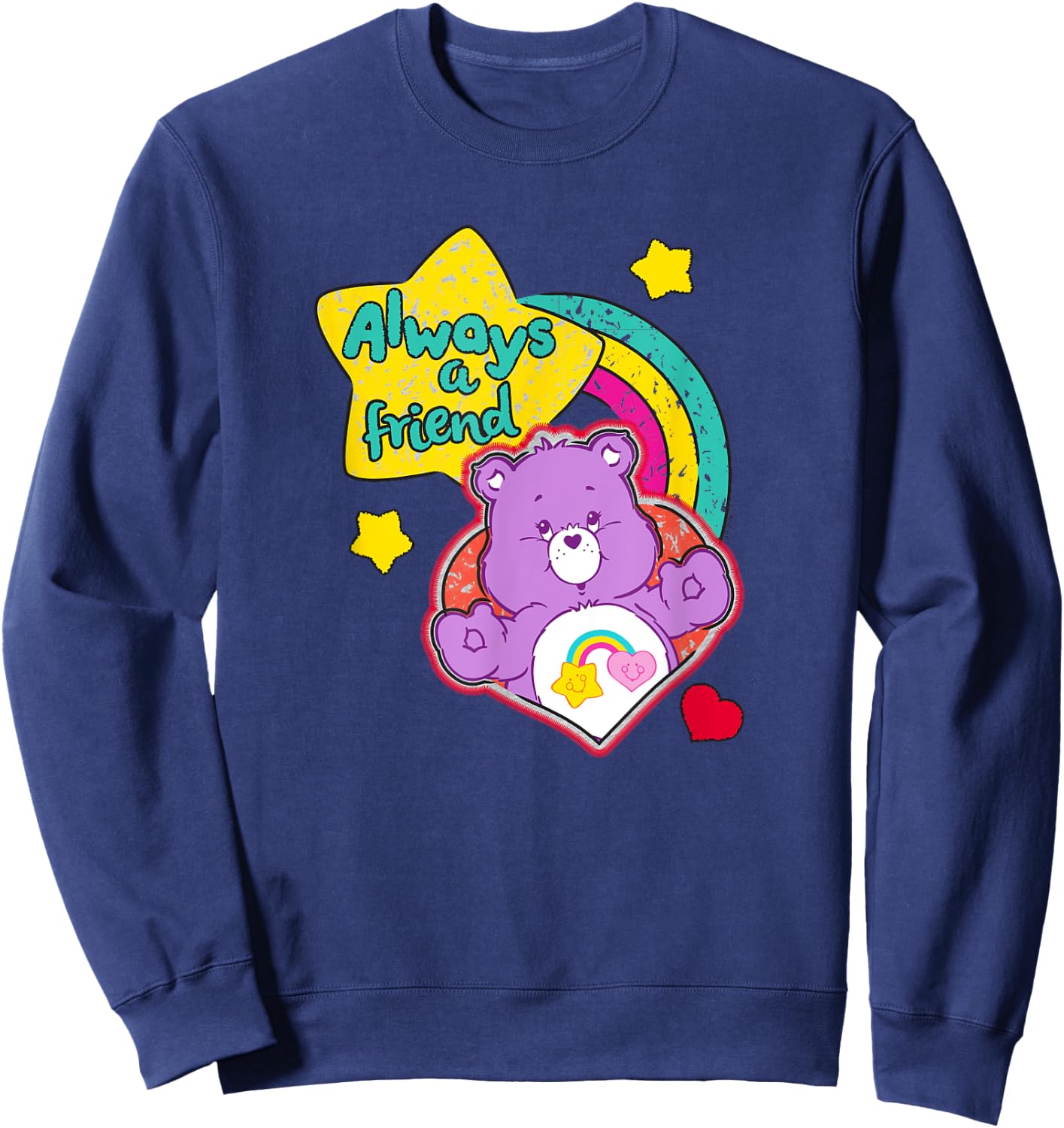 Care Bears Always a Friend Best Friend Bear Retro Cartoon Sweatshirt - Sweatshirt | Navy