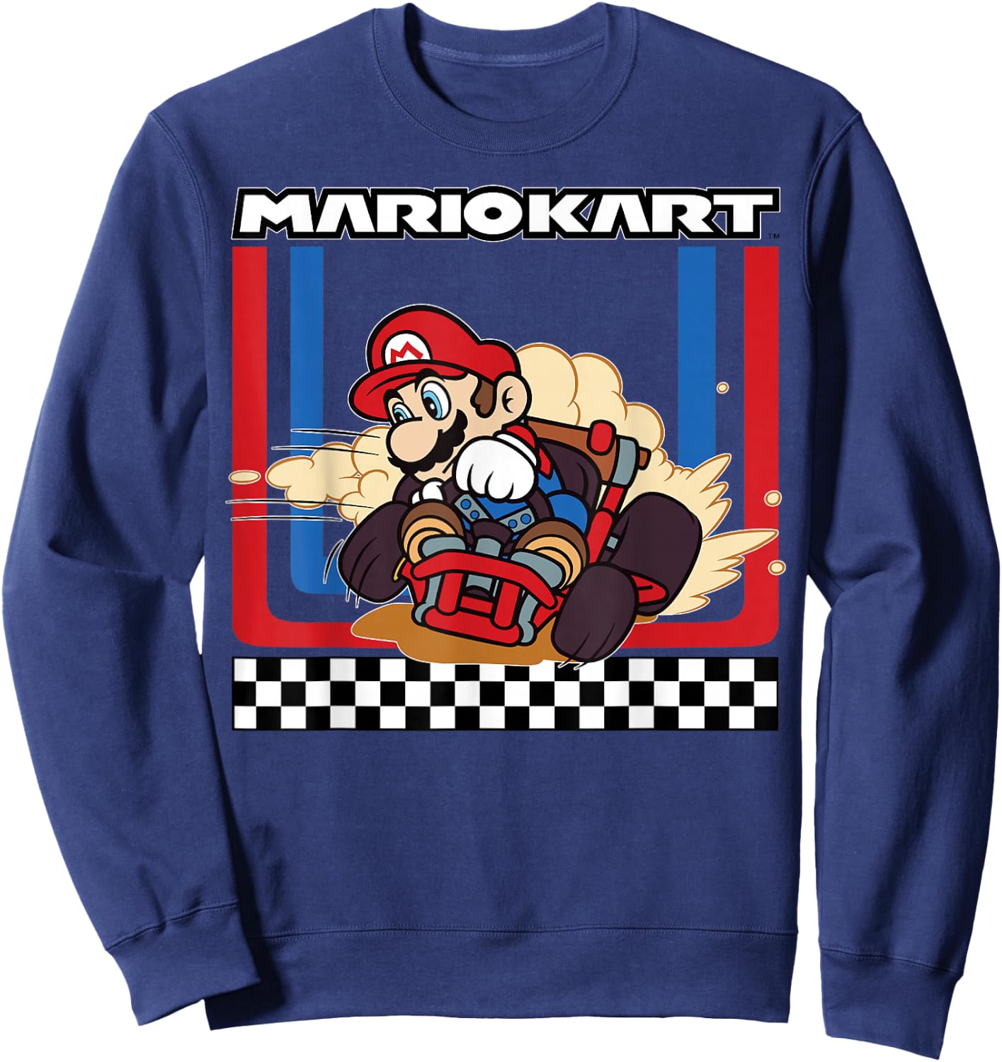 Mario Kart Racing Mario Wins The Gold Vintage Drifter Sweatshirt - Sweatshirt | Navy